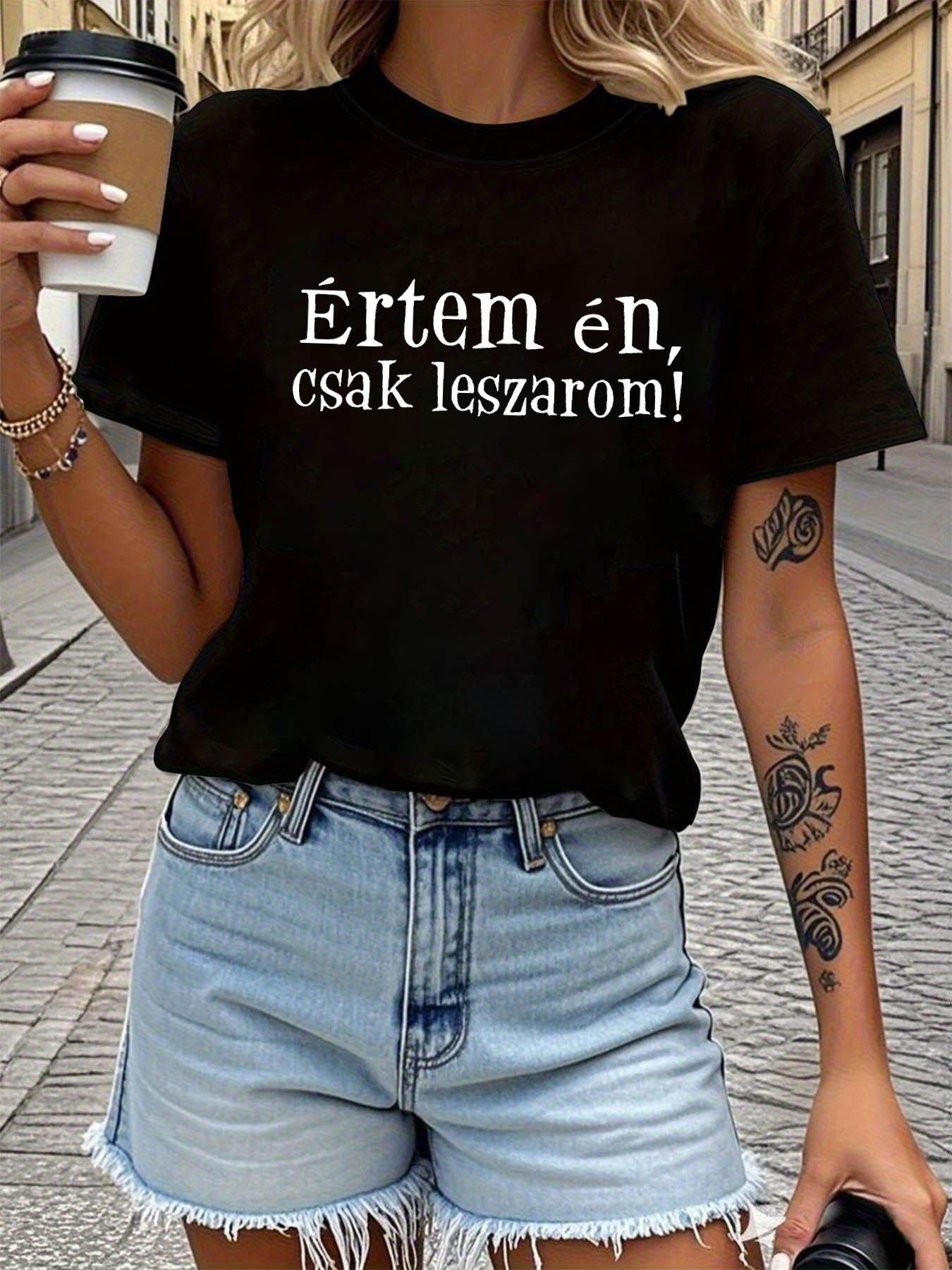 Hungarian I Get It I Will Just Wing It Letter Print Women s T-shirt, Short Sleeve Crew Neck Casual Top for Summer & Spring, Women s Clothing 5XL різнокольоровий
Hungarian I Get It I Will Just Wing It Letter Print Women s T-shirt, Short Sleeve Crew Neck Casual Top for Summer & Spring, Women s Clothing 5XL різнокольоровий