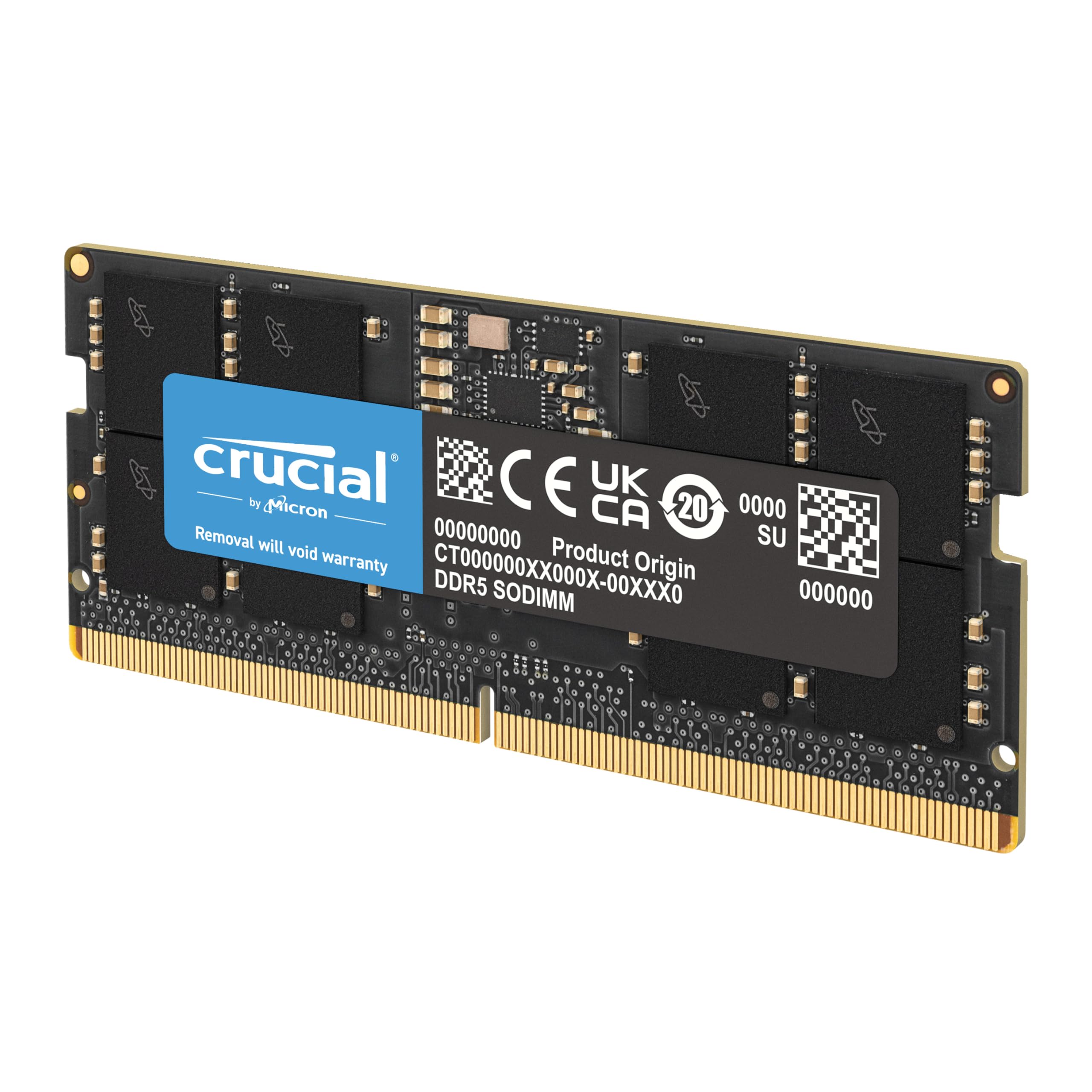 Crucial 64GB DDR5 RAM 5600MHz 5200MHz or Laptop Memory SODIMM Compatible with Intel Core Ultra and AMD Ryzen 8000 and Above CT64G56C46S5 (or 4800MHz) чорний
Crucial 64GB DDR5 RAM 5600MHz 5200MHz or Laptop Memory SODIMM Compatible with Intel Core Ultra and AMD Ryzen 8000 and Above CT64G56C46S5 (or 4800MHz) чорний