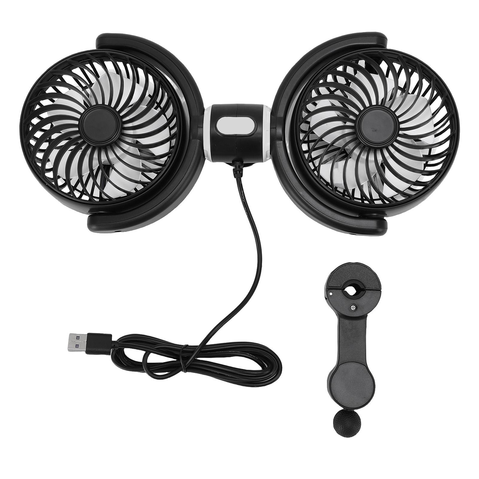 Dual Car Cooling Fan 360 degrees Rotatable 3 Speed USB Powered Backseat Car Fan for Van Truck SUV RV DC 5V
Dual Car Cooling Fan 360 degrees Rotatable 3 Speed USB Powered Backseat Car Fan for Van Truck SUV RV DC 5V