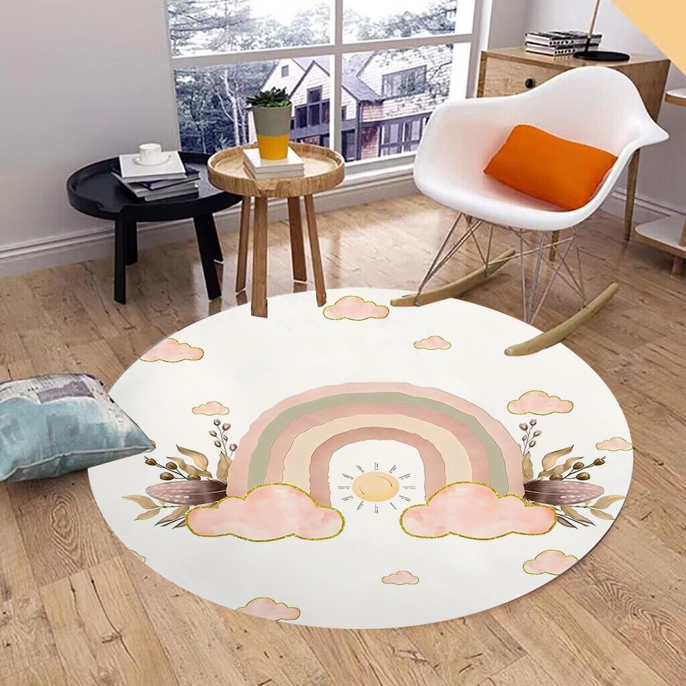 RANIBOW Print Round Rug Floor Mat Non-Slip Machine Washable Flannel Carpet for Home Living Room Kids Playmat Bedroom Floor Mat 60cm
RANIBOW Print Round Rug Floor Mat Non-Slip Machine Washable Flannel Carpet for Home Living Room Kids Playmat Bedroom Floor Mat 60cm