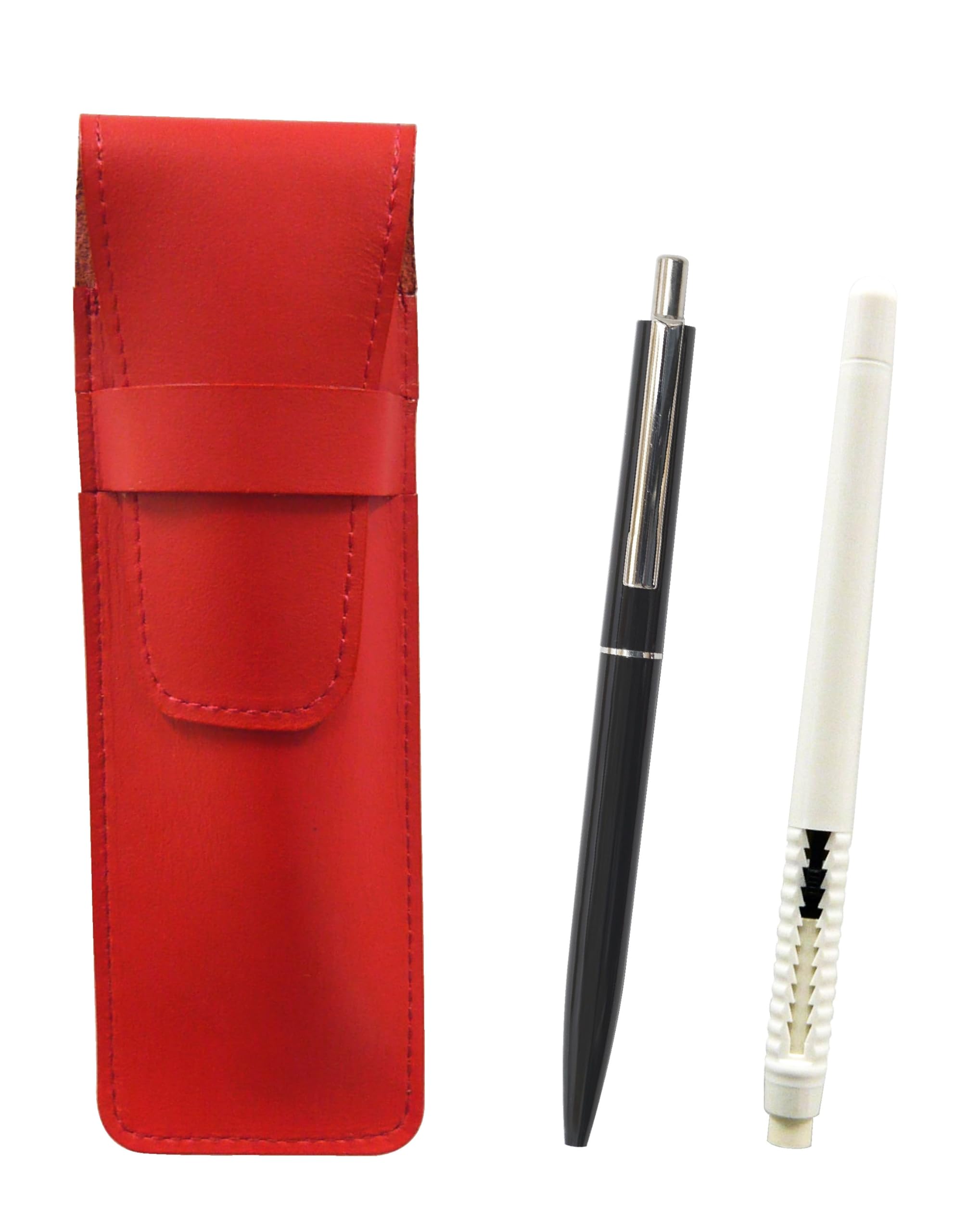 Slim cowhide pencil case red eraser white and AP150 1965 reprint edition ladies mechanical pencil set with metal clip black pen-shaped knock-type
Slim cowhide pencil case red eraser white and AP150 1965 reprint edition ladies mechanical pencil set with metal clip black pen-shaped knock-type