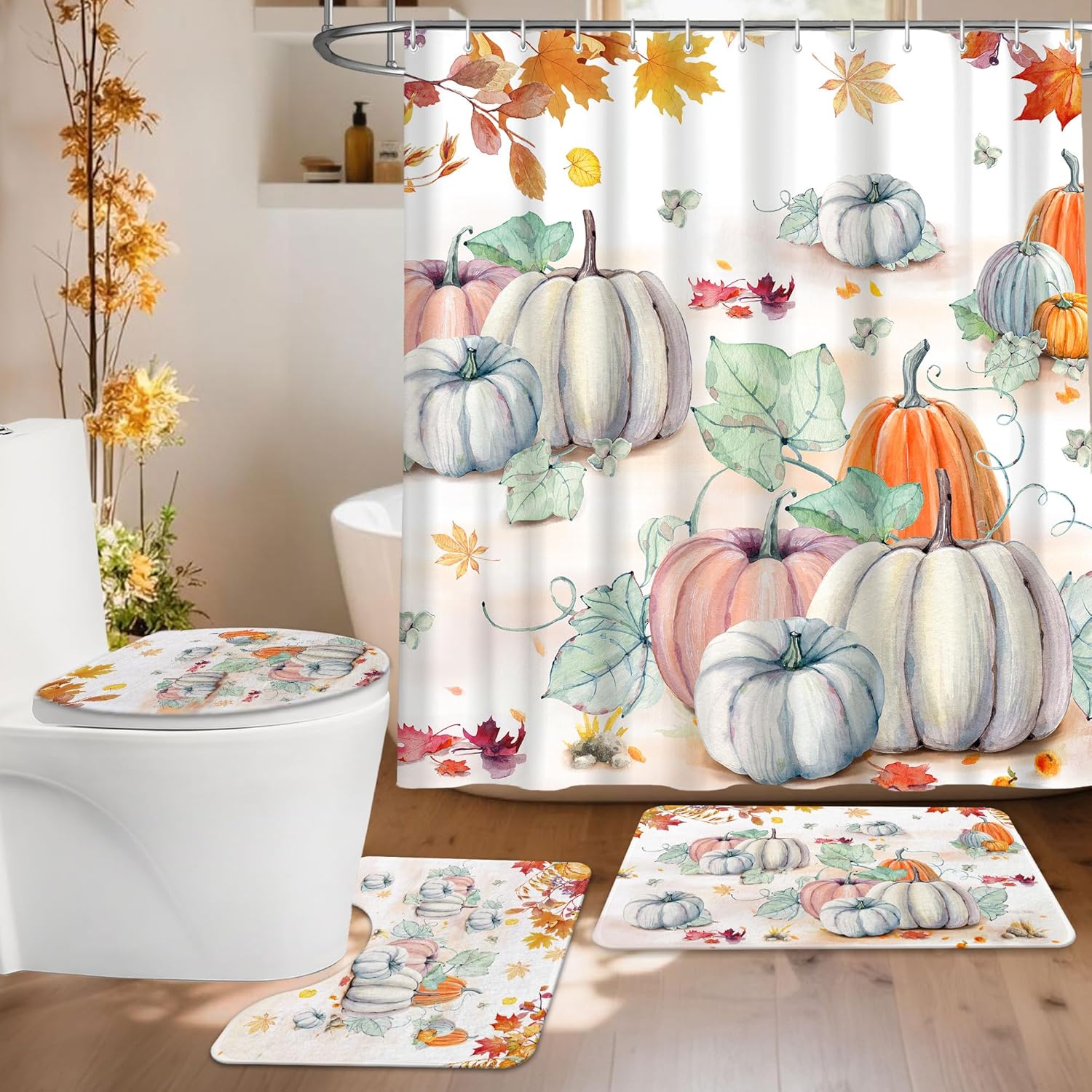 Halloween Shower Curtain Set, Halloween Bathroom Set 4, Bathroom Decor Sets With Shower Curtain And Rugs Accessories, Ghost W60H190(CM)-1 Pcs
Halloween Shower Curtain Set, Halloween Bathroom Set 4, Bathroom Decor Sets With Shower Curtain And Rugs Accessories, Ghost W60H190(CM)-1 Pcs