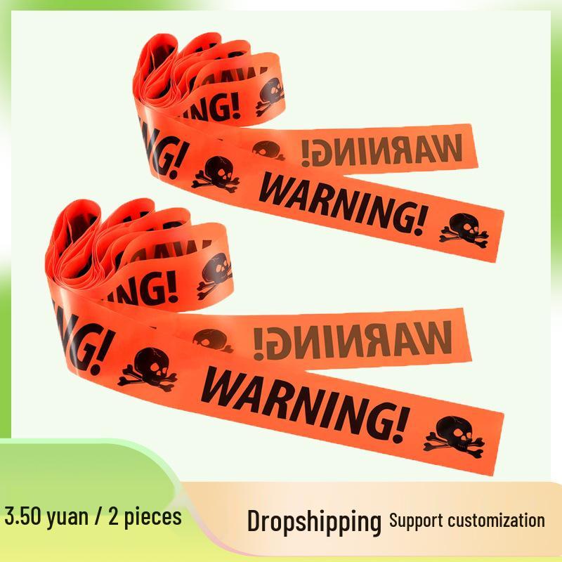 Halloween Skull Warning Tape - Orange Caution Decoration
Halloween Skull Warning Tape - Orange Caution Decoration