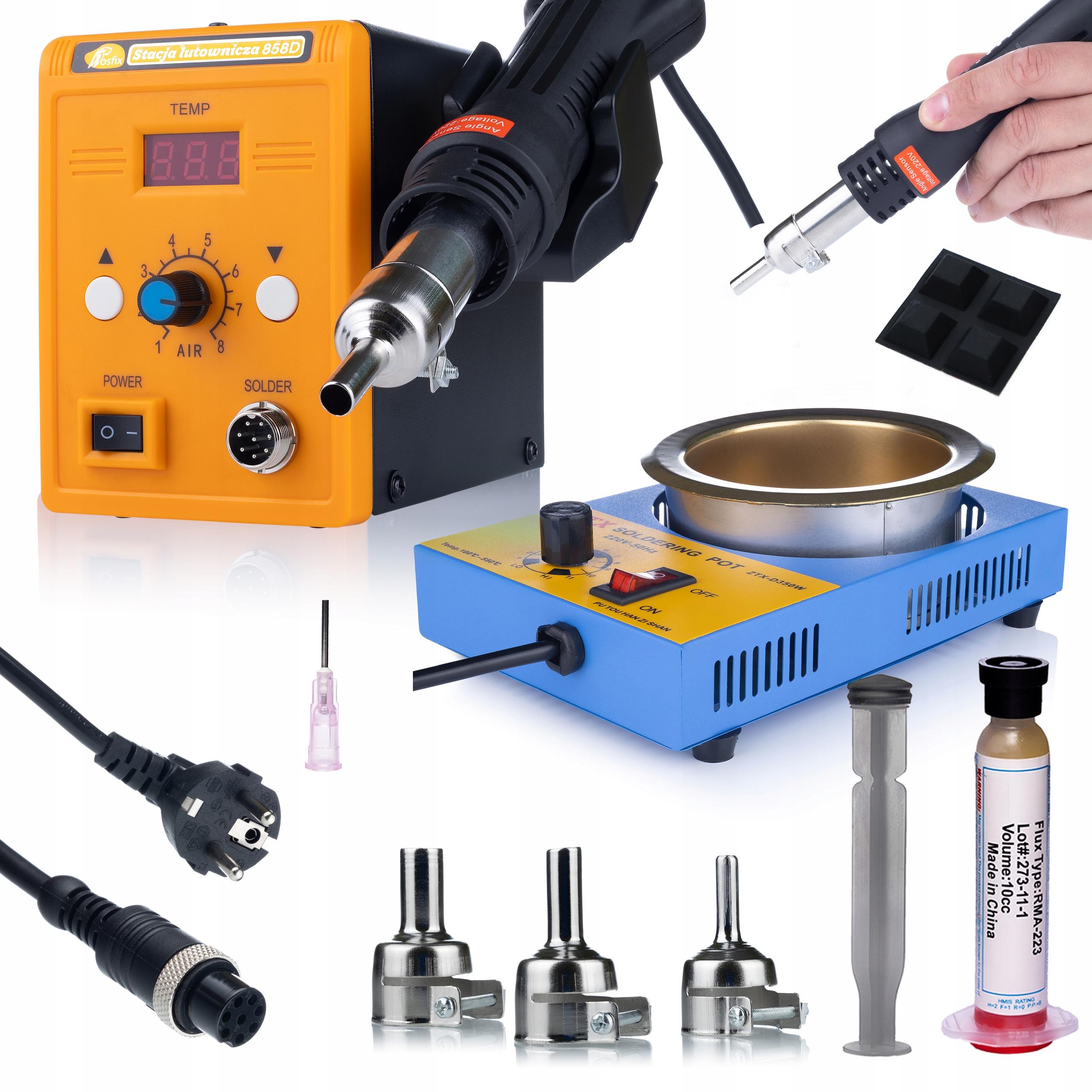 Rosfix Stacja Lutownicza Hot-Air 858D – Moc 700W | Zestaw z Tygielkiem 41-D 350W i Fluxem RMA-223 | Precyzyjna Regulacja Temperatury
Rosfix Stacja Lutownicza Hot-Air 858D – Moc 700W | Zestaw z Tygielkiem 41-D 350W i Fluxem RMA-223 | Precyzyjna Regulacja Temperatury