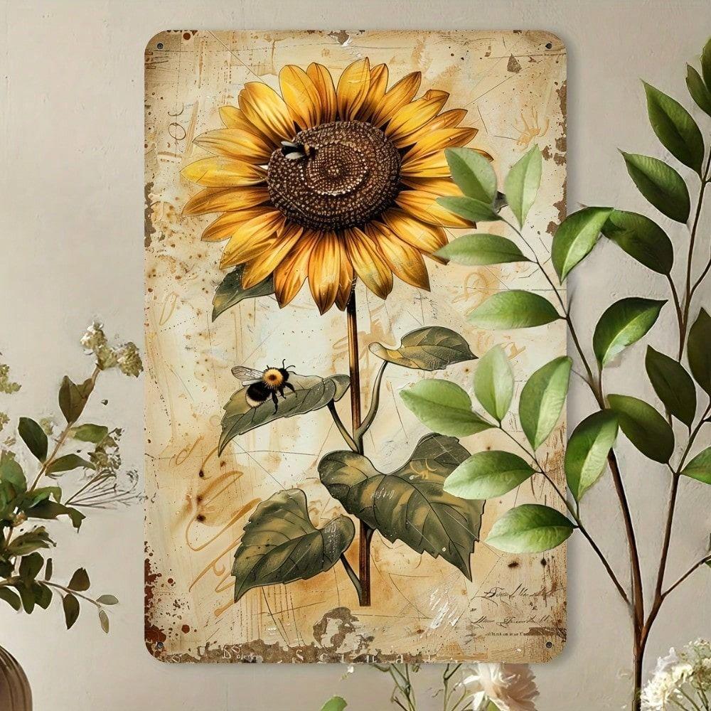 Vintage Metal Tin Sign Sunflower Bee Wall Art Decor for Kitchen Farmhouse
Vintage Metal Tin Sign Sunflower Bee Wall Art Decor for Kitchen Farmhouse