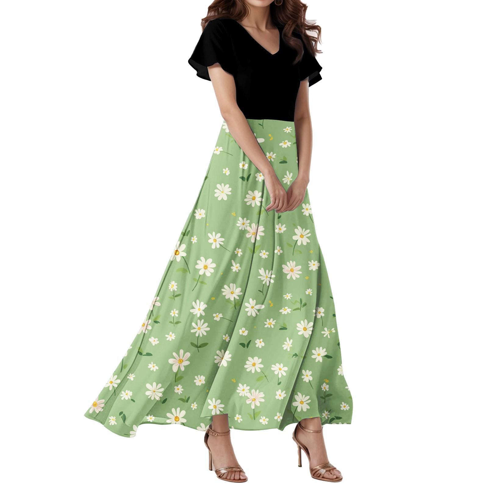 Женское свободное повседневное платье с V-образным вырезом, короткими рукавами, высокой талией и цветочным принтом Платье с цветочным принтом XS
Женское свободное повседневное платье с V-образным вырезом, короткими рукавами, высокой талией и цветочным принтом Платье с цветочным принтом XS