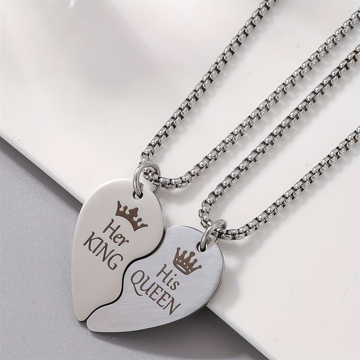 King and Queen Stainless Steel Pendant Necklace - Valentine s Day Gift срібний
King and Queen Stainless Steel Pendant Necklace - Valentine s Day Gift срібний