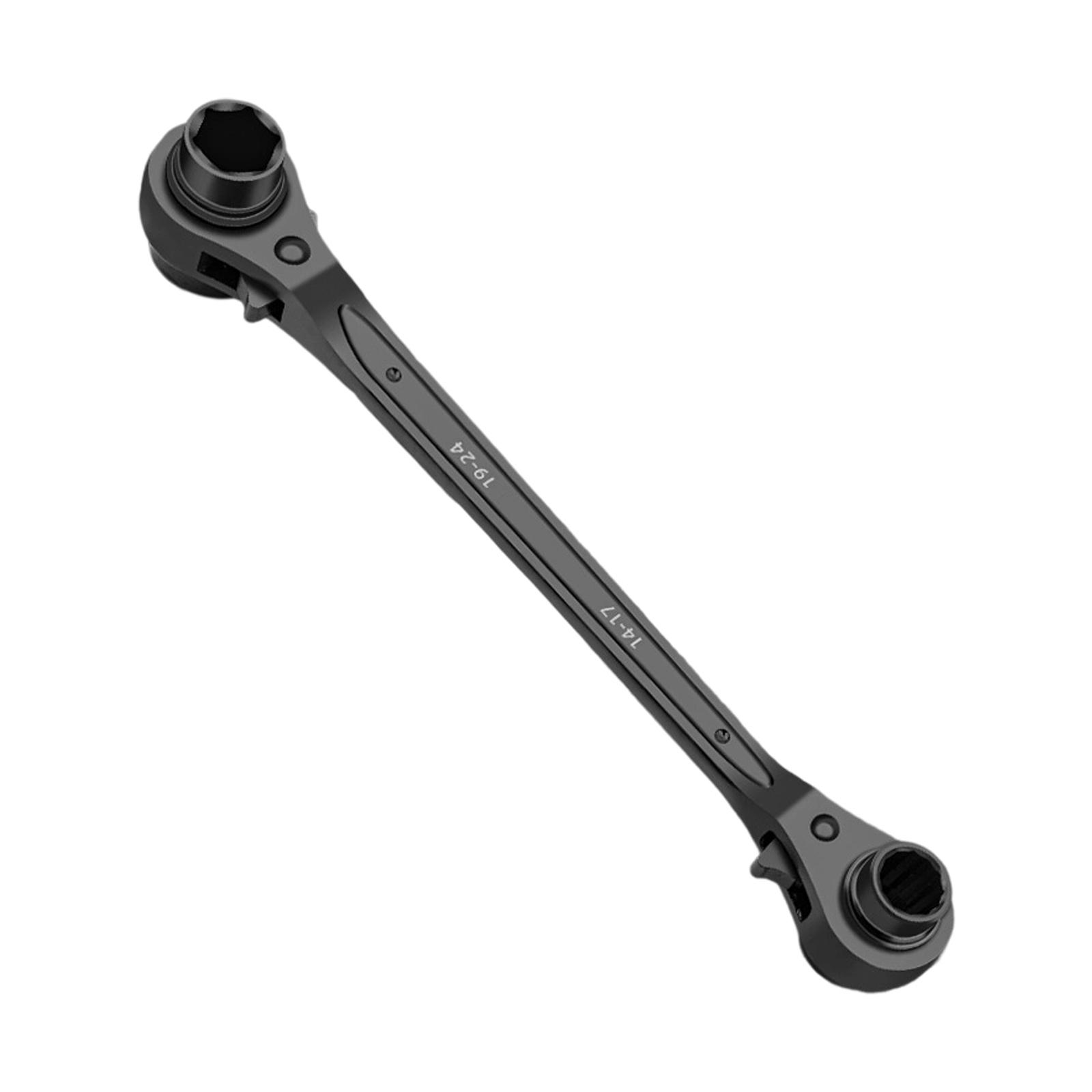 Double Size Hexagonal Socket Ratchet Wrench 4 Way Functionality Reversible Drive Ergonomic Nonslip Handle
Double Size Hexagonal Socket Ratchet Wrench 4 Way Functionality Reversible Drive Ergonomic Nonslip Handle