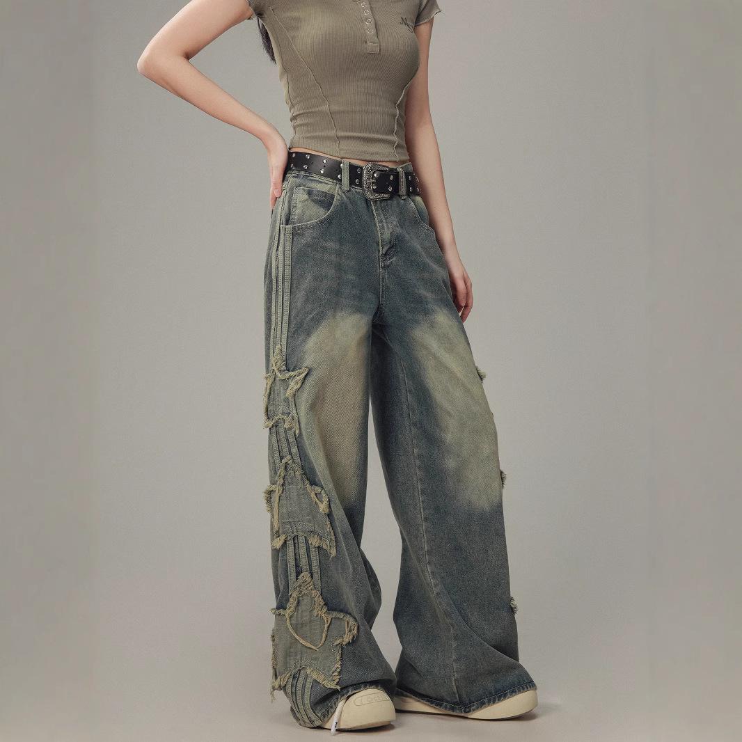 Ретро Джинсы прямого кроя с полосками и нашивкой в виде звезды для женских повседневных брюк XL синий
Ретро Джинсы прямого кроя с полосками и нашивкой в виде звезды для женских повседневных брюк XL синий