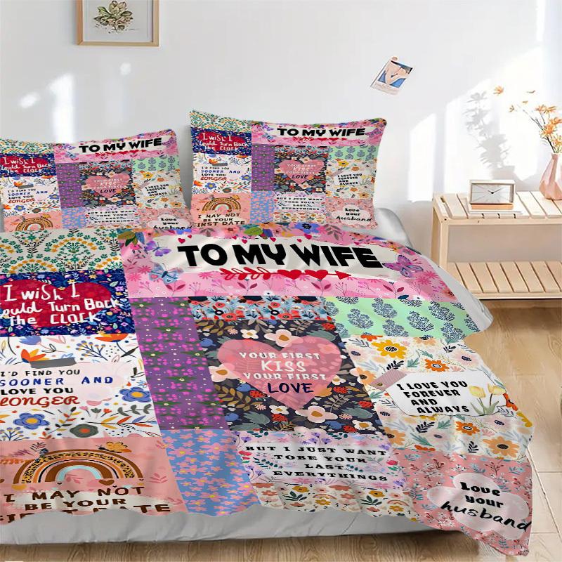 3PCs Romantic Love Quotes Design Cover Set, Breathable Fabric, Machine Washable (1 Duvet Cover + 2 Pillowcases) (Without Quilt) yy250911162 135x200cm
3PCs Romantic Love Quotes Design Cover Set, Breathable Fabric, Machine Washable (1 Duvet Cover + 2 Pillowcases) (Without Quilt) yy250911162 135x200cm