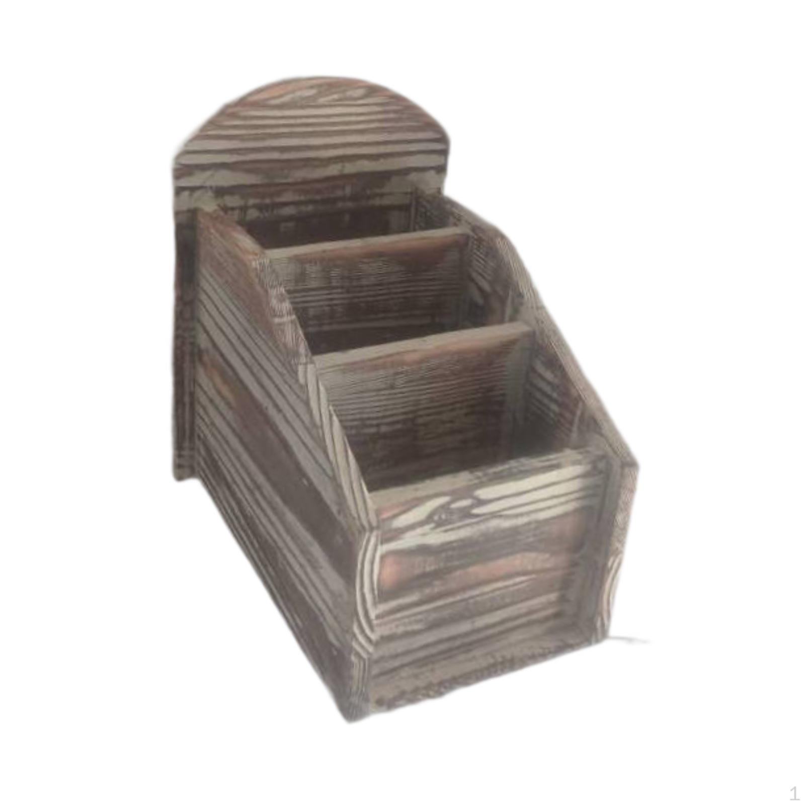 Desk Holder Desktop Organiser 3 Slot Multifunctional Rustic Pen Storage Box Wooden C
Desk Holder Desktop Organiser 3 Slot Multifunctional Rustic Pen Storage Box Wooden C