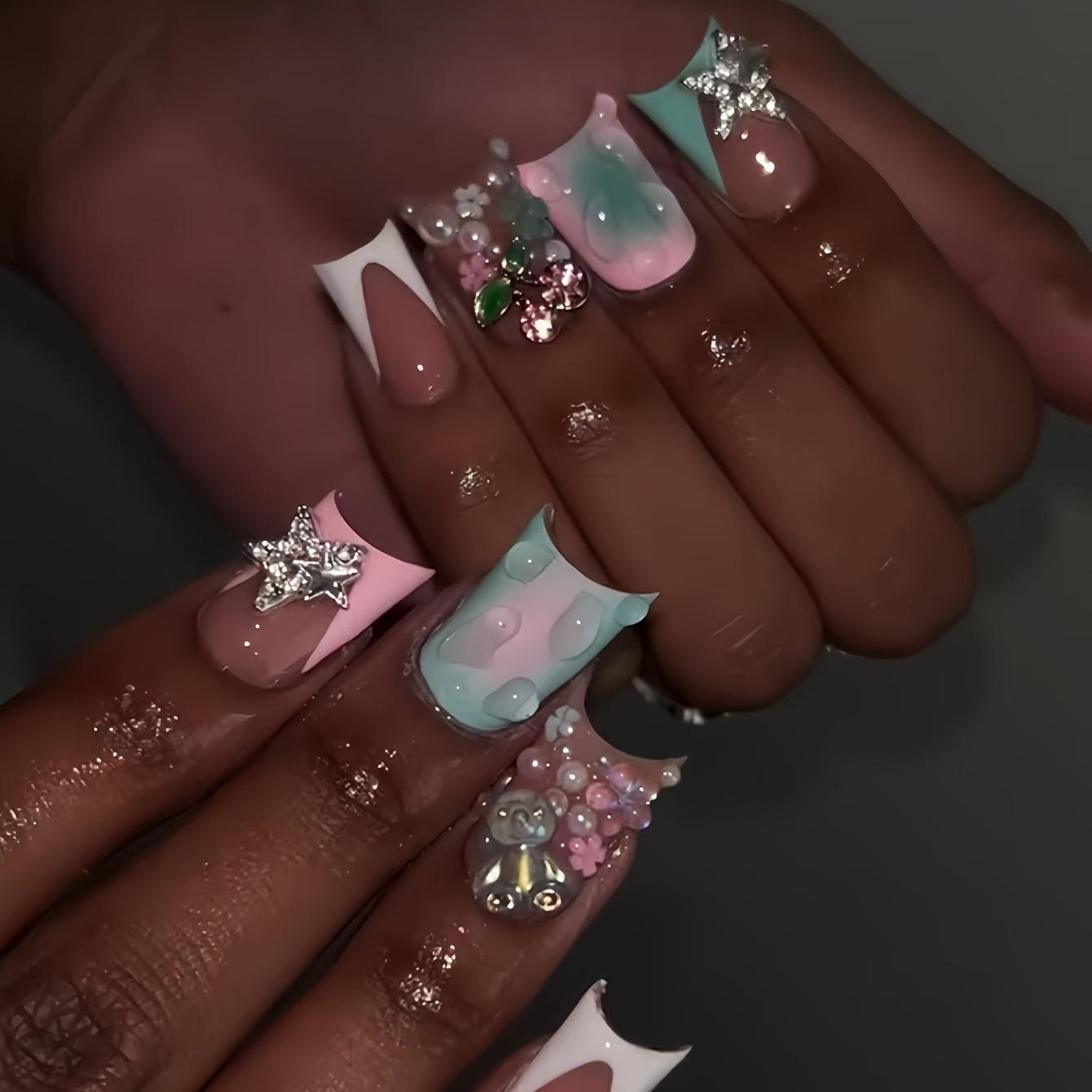 24pcs Nude Pink Sweet Fake Nails Short Duckbill Leopard Print French False Nails With 3D Bowknots Butterfly Cherry Press On Nail
24pcs Nude Pink Sweet Fake Nails Short Duckbill Leopard Print French False Nails With 3D Bowknots Butterfly Cherry Press On Nail