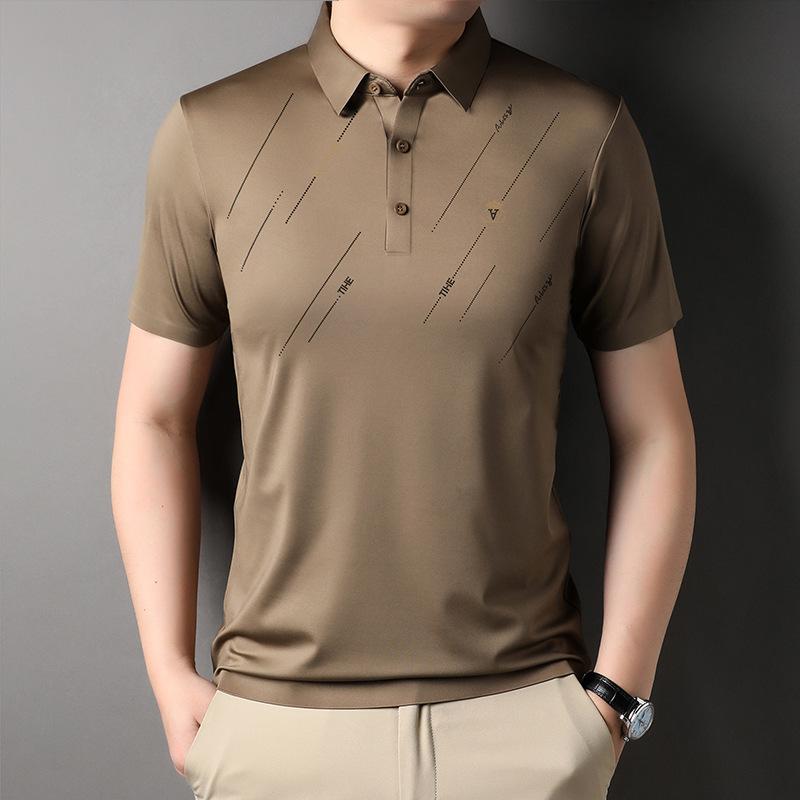 Бесшовная футболка с короткими рукавами для мужчин, тонкая, без железа, летняя полосатая, свободная летняя одежда для молодежи и среднего возраста, модная верхняя одежда с лацканами
Бесшовная футболка с короткими рукавами для мужчин, тонкая, без железа, летняя полосатая, свободная летняя одежда для молодежи и среднего возраста, модная верхняя одежда с лацканами