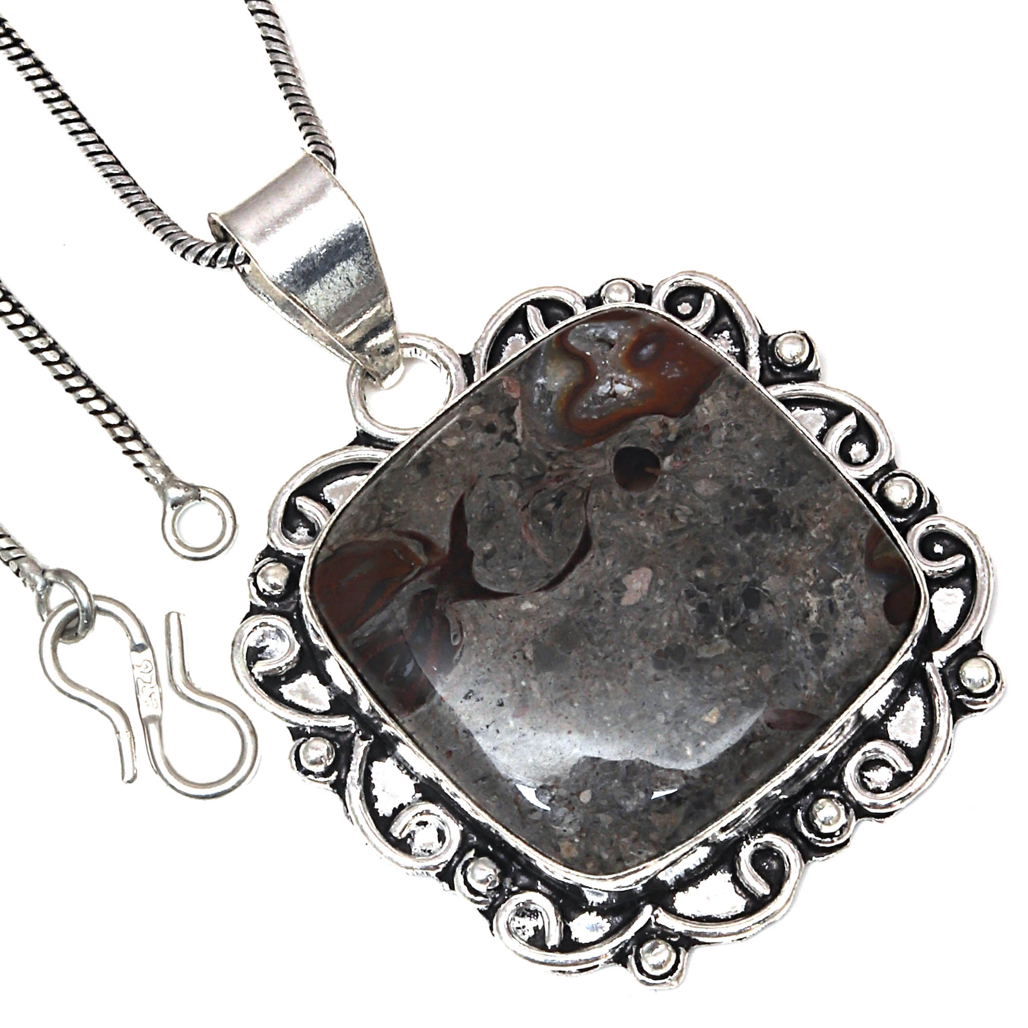 Подвеска с камнем Calsi Gemstone подарок на день святого Валентина серебряное ювелирное изделие 2
Подвеска с камнем Calsi Gemstone подарок на день святого Валентина серебряное ювелирное изделие 2