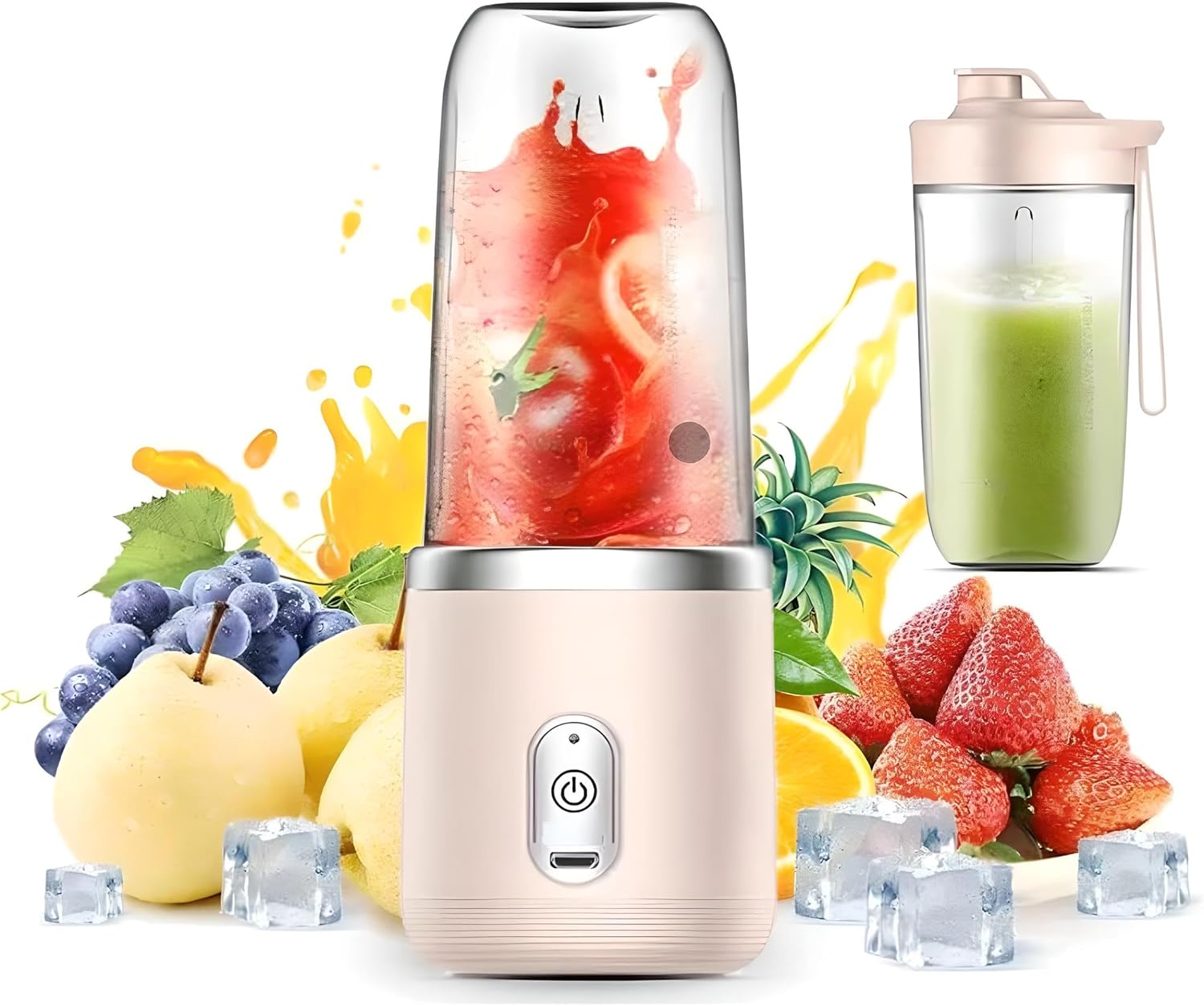 Portable Blender USB Rechargeable, 14oz Personal Smoothie Maker with 6 Blades, Travel Juice Cup for Gym, Office, Outdoor рожевий
Portable Blender USB Rechargeable, 14oz Personal Smoothie Maker with 6 Blades, Travel Juice Cup for Gym, Office, Outdoor рожевий