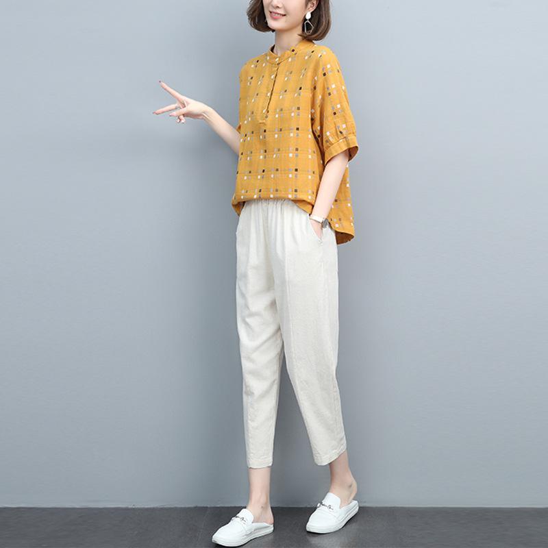 Women s Summer Cotton & Linen Wide-Leg Pants Suit - Casual Plus Size Two-Piece Set Large
Women s Summer Cotton & Linen Wide-Leg Pants Suit - Casual Plus Size Two-Piece Set Large