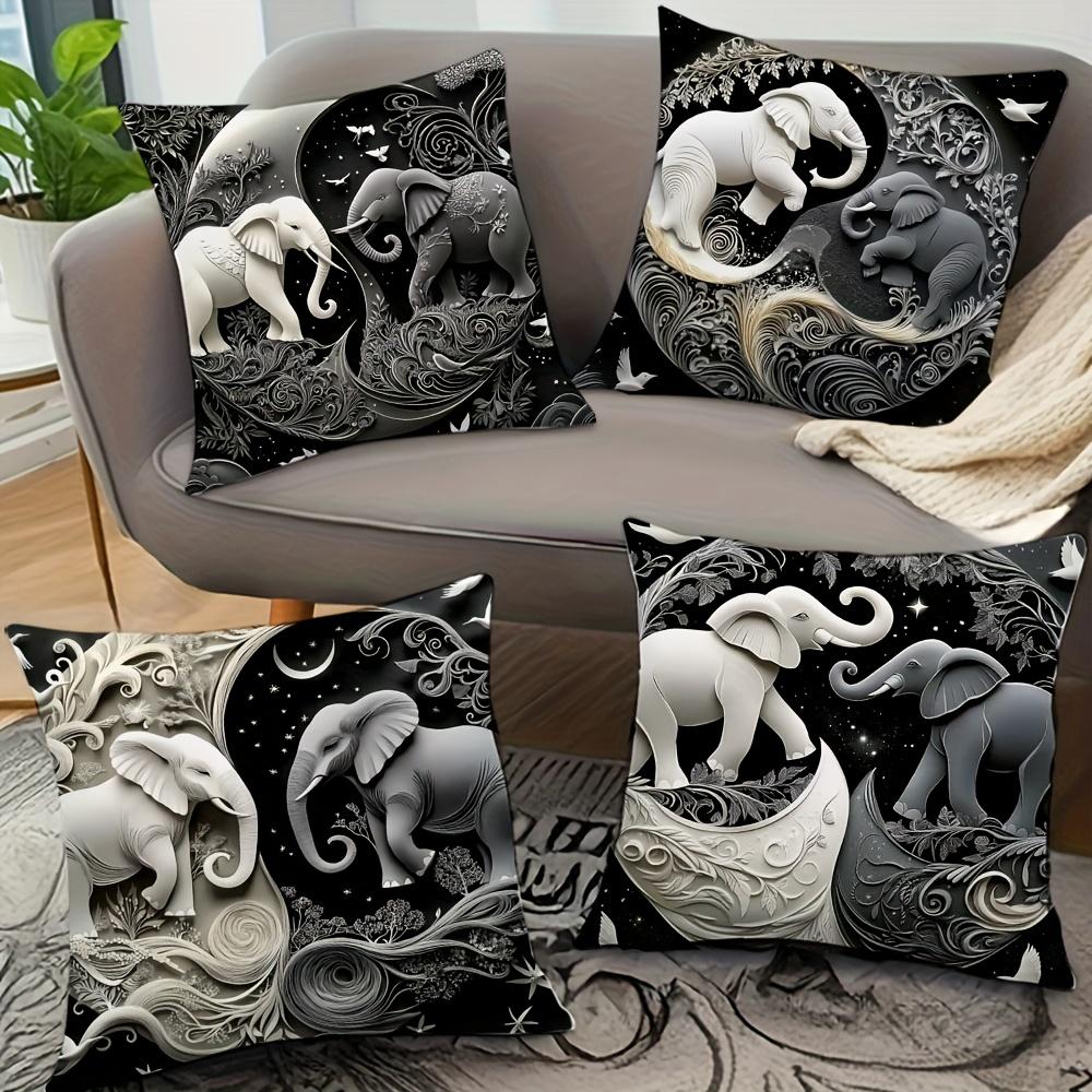 4-piece Modern Elephant Decorative Pillowcase Set, Modern Style with Zipper Closure, Perfect for Sofa, Living Room, and Bedroom 35x35cm 4pcs
4-piece Modern Elephant Decorative Pillowcase Set, Modern Style with Zipper Closure, Perfect for Sofa, Living Room, and Bedroom 35x35cm 4pcs