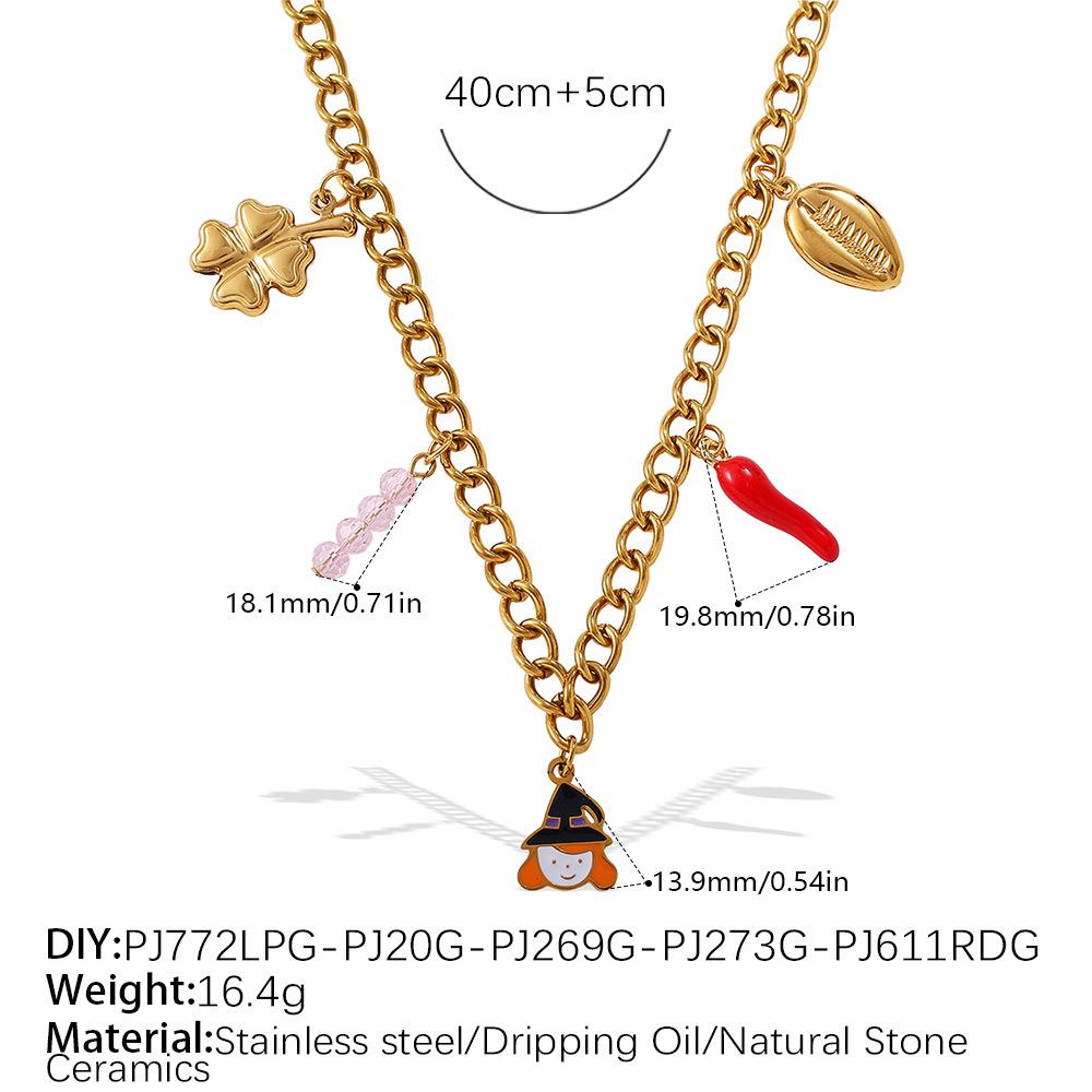 Creative Style Halloween Series DIY Pendant Necklace Stainless Steel Gold Plated Fashion Items
Creative Style Halloween Series DIY Pendant Necklace Stainless Steel Gold Plated Fashion Items