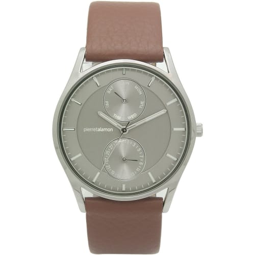 Pierre Talamon Men s PT-5500H-3 Watch with Leather Band, Multi-Function, Small Seconds, Gray and Brown
Pierre Talamon Men s PT-5500H-3 Watch with Leather Band, Multi-Function, Small Seconds, Gray and Brown