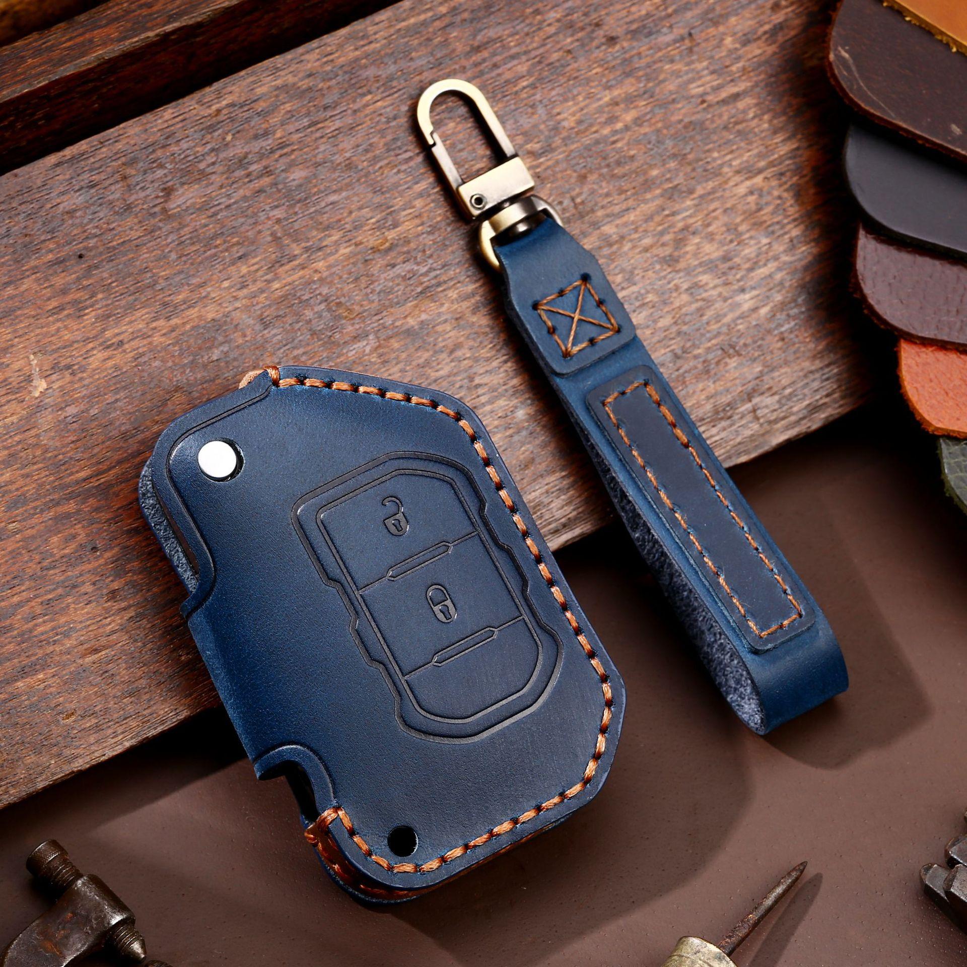 New Luxury Leather Car Key Case Cover Fob Accessories for Jeep Wrangler 4 Button 2018 2019 JL JLU Flip Keychain Holder Keyring
New Luxury Leather Car Key Case Cover Fob Accessories for Jeep Wrangler 4 Button 2018 2019 JL JLU Flip Keychain Holder Keyring