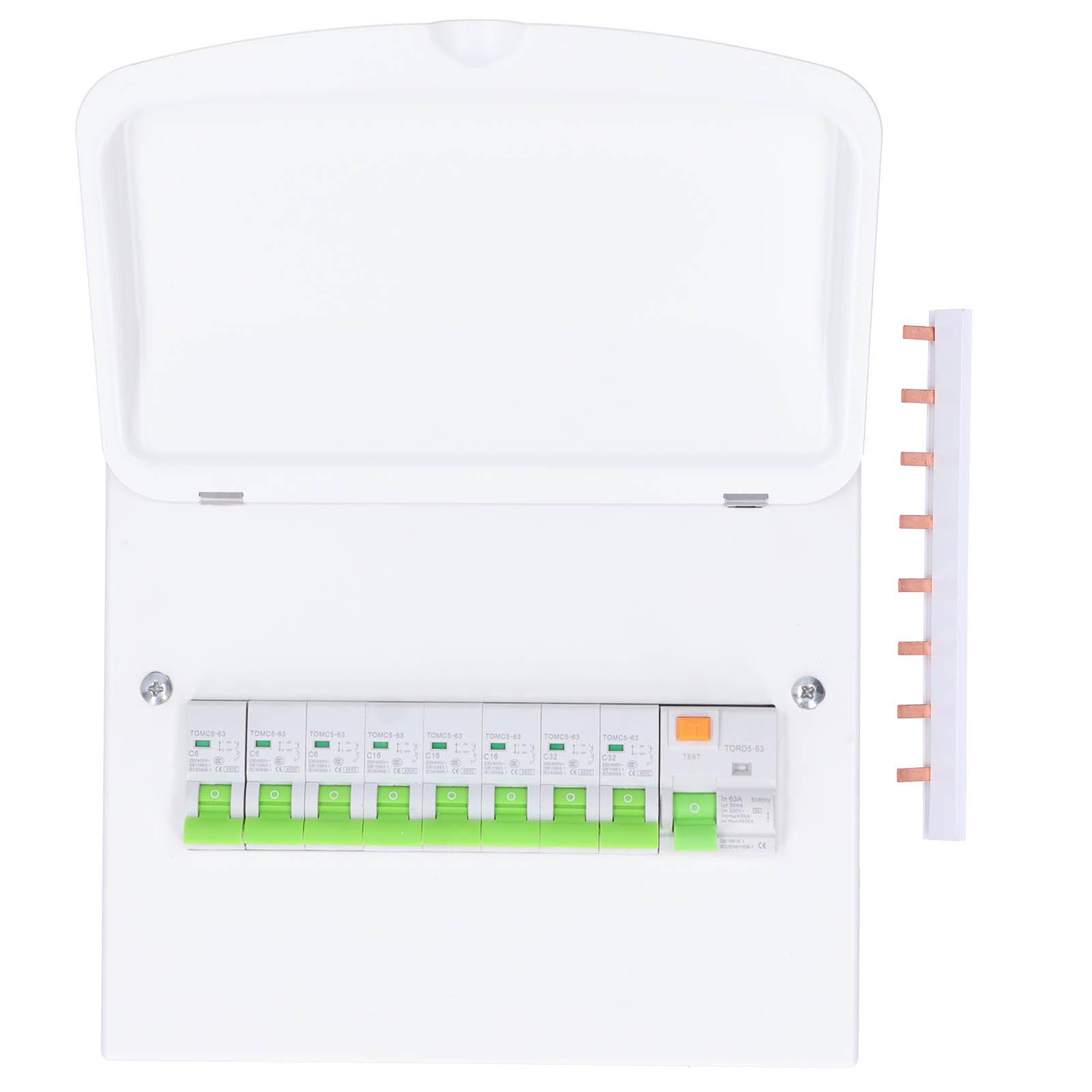 8‑Way Leakage Circuit Breaker Waterproof Distribution Box SEG‑UK 8WAY 63A 30mA RCD + 8MCB
8‑Way Leakage Circuit Breaker Waterproof Distribution Box SEG‑UK 8WAY 63A 30mA RCD + 8MCB