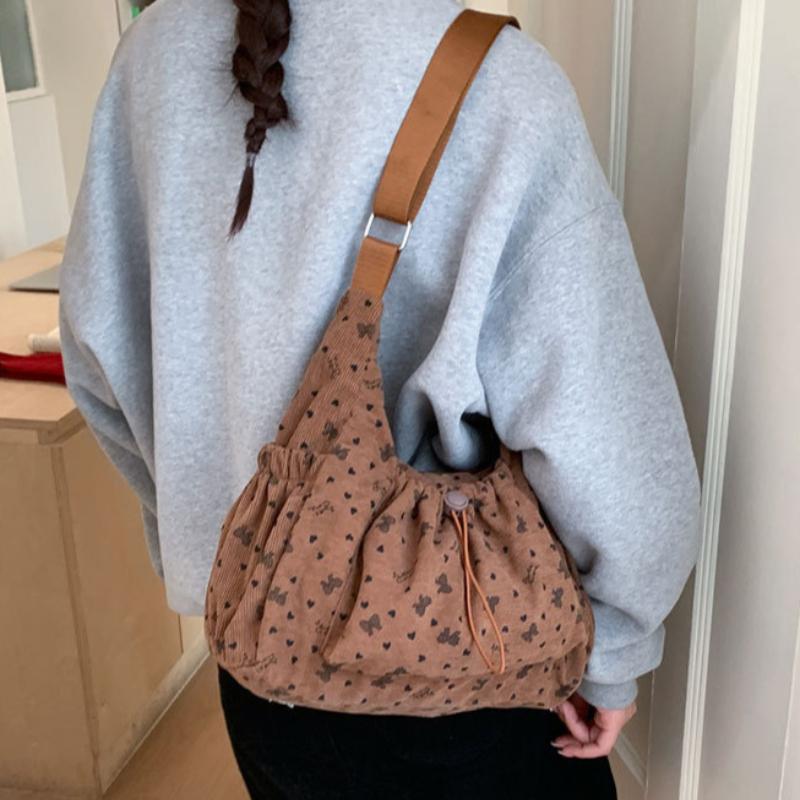 High Quality Corduroy Women Bag Simple Cloth Shoulder Bag Large Capacity Crossbody Bag Cute Bow Print Messenger Soft Purse коричневий
High Quality Corduroy Women Bag Simple Cloth Shoulder Bag Large Capacity Crossbody Bag Cute Bow Print Messenger Soft Purse коричневий