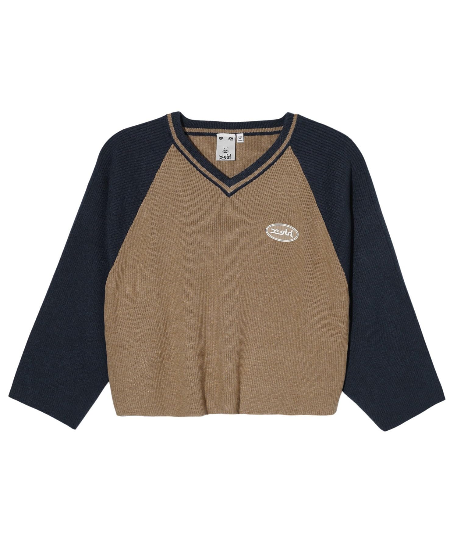 Raglan Knit Top in Navy X-girl Women s V-Neck
Raglan Knit Top in Navy X-girl Women s V-Neck