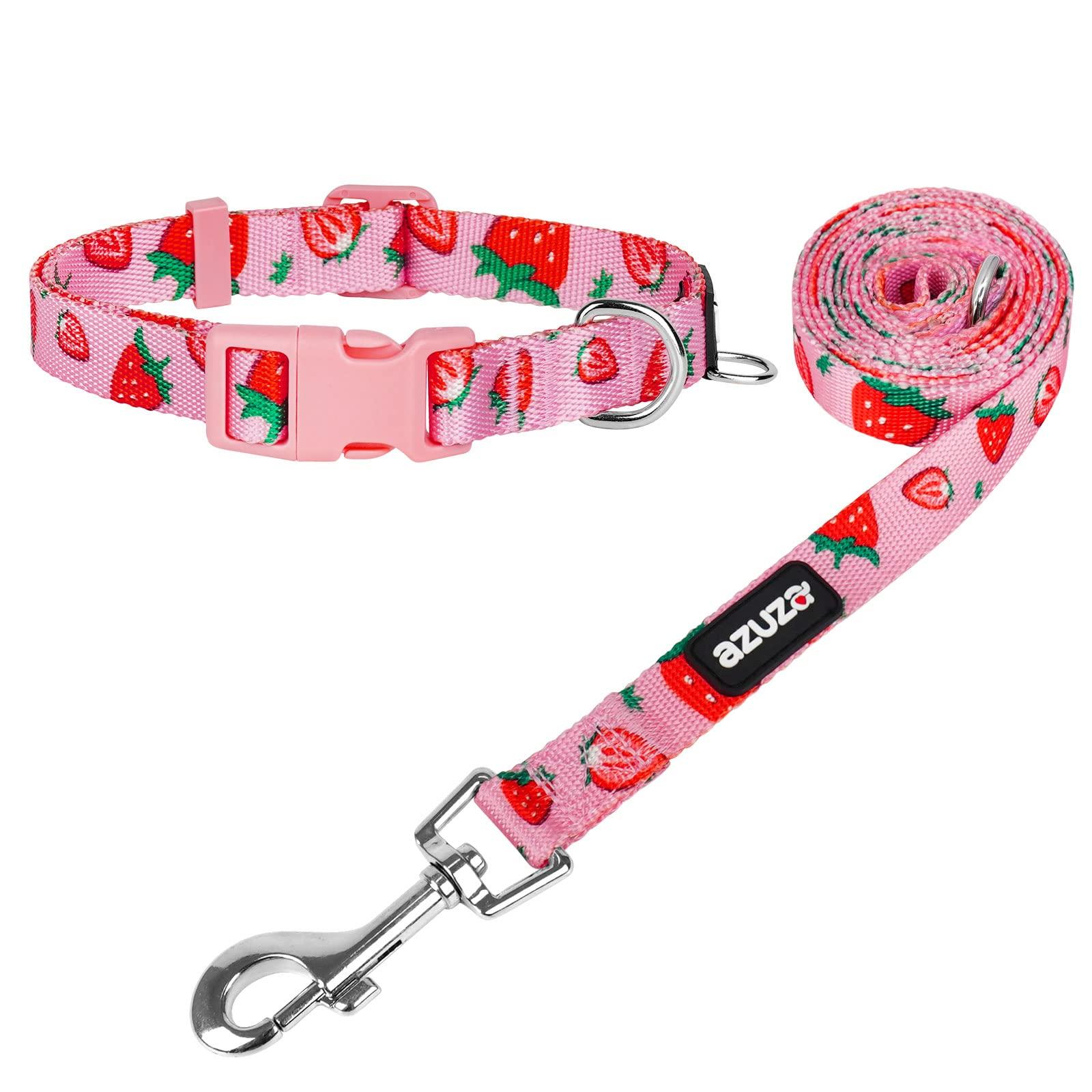 azuza Dog Collar and Leash Set with Strawberry Stylish and Suitable for and Large Perfect for Walks and Outings - Durable, Adjustable, D-ring,
azuza Dog Collar and Leash Set with Strawberry Stylish and Suitable for and Large Perfect for Walks and Outings - Durable, Adjustable, D-ring,