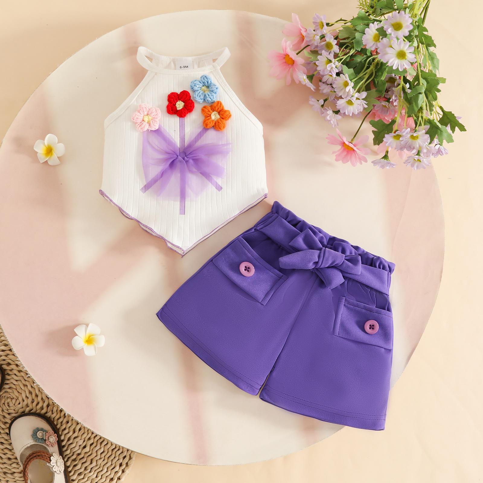 Summer toddler baby girl sweet scarf sleeveless flower mesh bow top + belt shorts set 3Y фіолетовий
Summer toddler baby girl sweet scarf sleeveless flower mesh bow top + belt shorts set 3Y фіолетовий