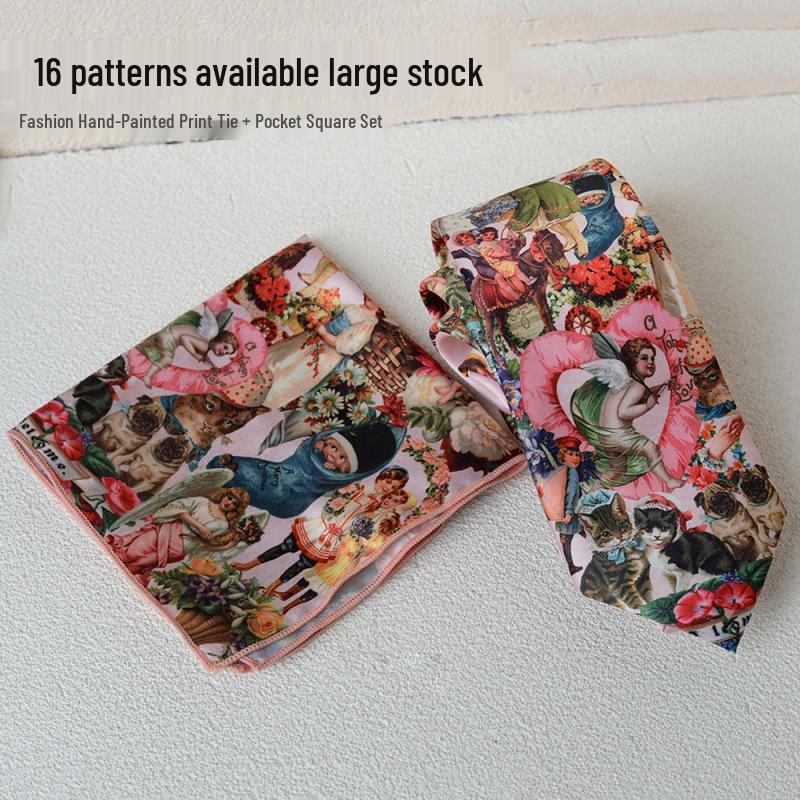 Retro Cute Pattern Tie & Pocket Square Set - Casual Handmade Accessories for Shirts
Retro Cute Pattern Tie & Pocket Square Set - Casual Handmade Accessories for Shirts