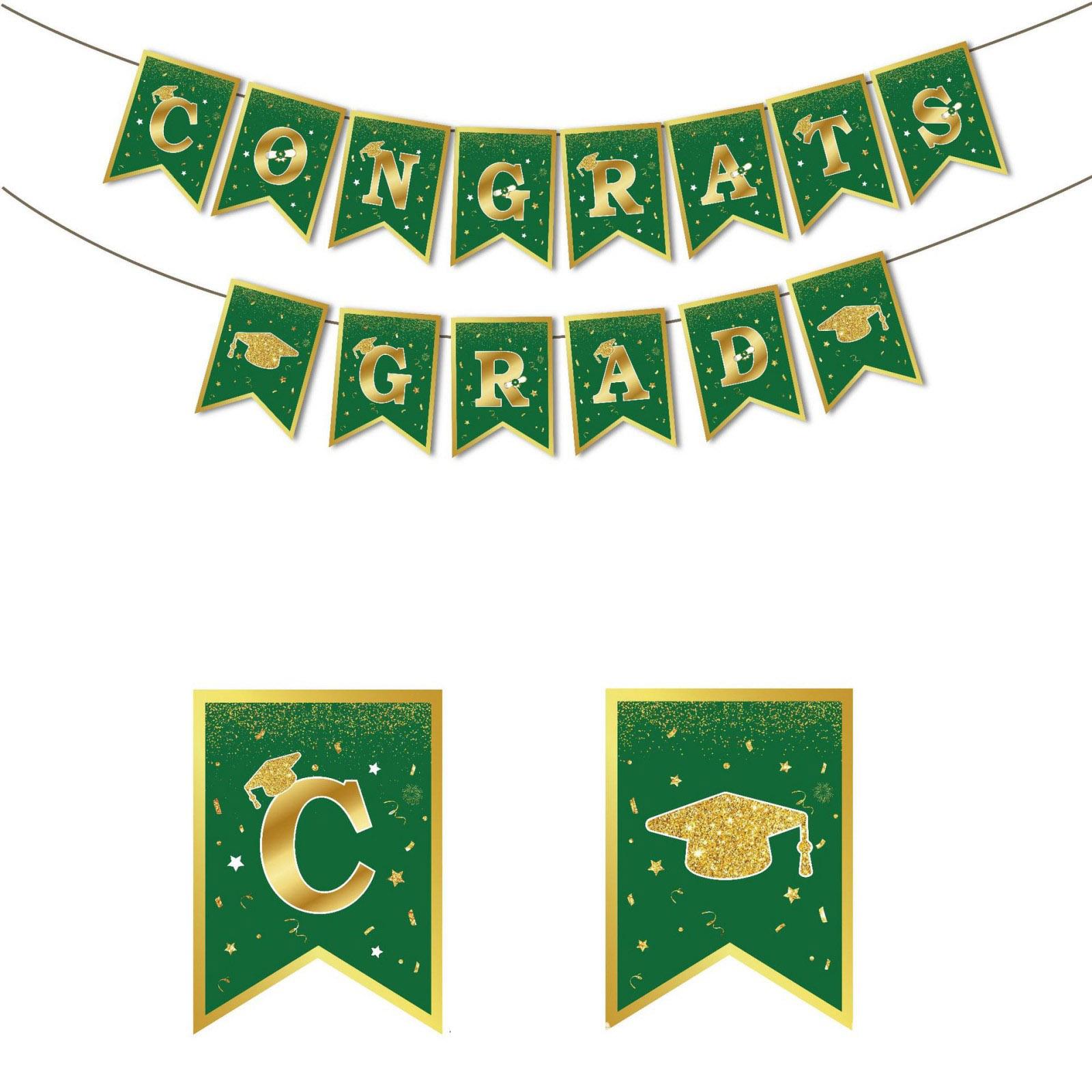 Graduation Party Banner Congrats Grad Pennant Flags for Indoor Outdoor Graduation Celebration Decoration School Ceremony Supplies One Size зелений
Graduation Party Banner Congrats Grad Pennant Flags for Indoor Outdoor Graduation Celebration Decoration School Ceremony Supplies One Size зелений