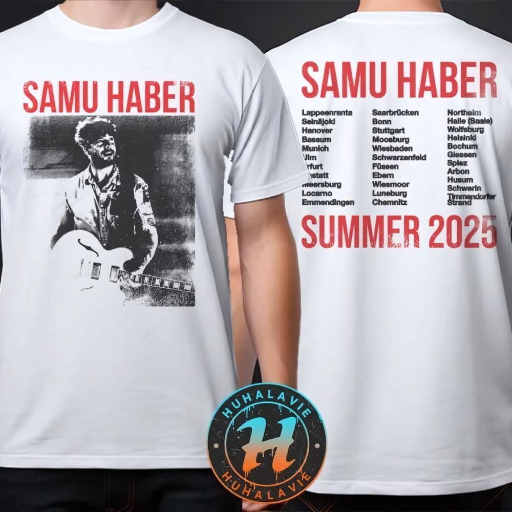 Samu Haber Summer Tour 2025 Merch Tee Cities List Two Sided Print White TShirt Unisex T-Shirt M
Samu Haber Summer Tour 2025 Merch Tee Cities List Two Sided Print White TShirt Unisex T-Shirt M