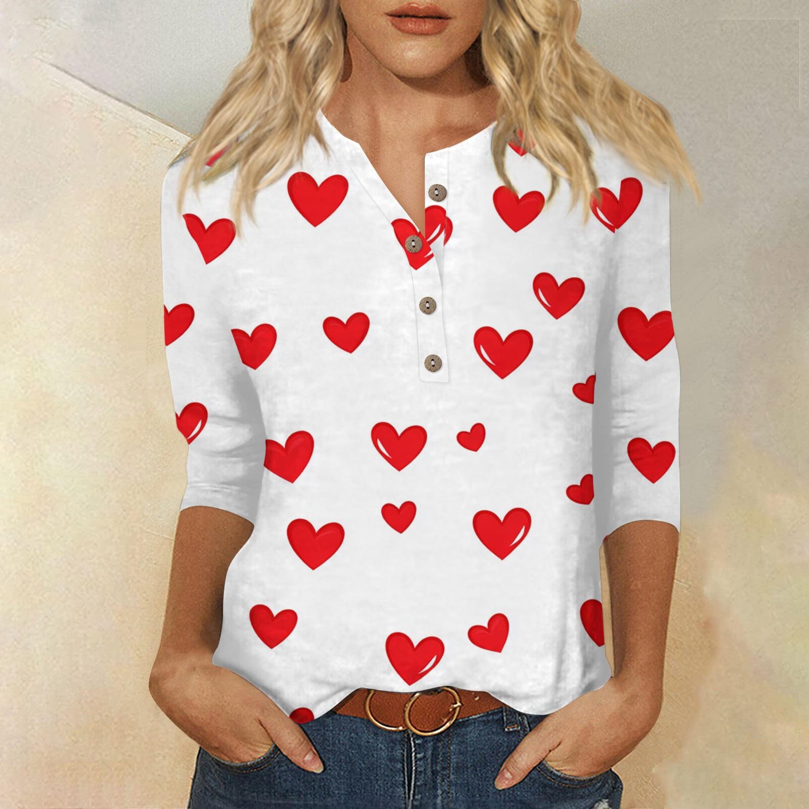 Женская мода повседневная блузка с пуговицами и рукавом 3/4 с принтом ко Дню святого Валентина XL
Женская мода повседневная блузка с пуговицами и рукавом 3/4 с принтом ко Дню святого Валентина XL