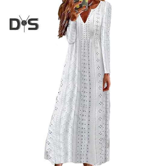 Женское осеннее платье с v-образным вырезом и длинным рукавом, сплошное цветное свободное платье длиной до щиколотки, мягкое дышащее платье для свиданий, весеннее платье макси для покупок XL белый
Женское осеннее платье с v-образным вырезом и длинным рукавом, сплошное цветное свободное платье длиной до щиколотки, мягкое дышащее платье для свиданий, весеннее платье макси для покупок XL белый