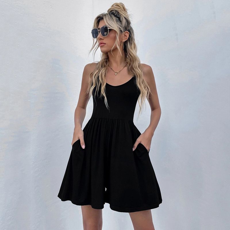 New New Waist Loose Open Back Pocket Sling Jumpsuit Jumpsuit Black S
New New Waist Loose Open Back Pocket Sling Jumpsuit Jumpsuit Black S