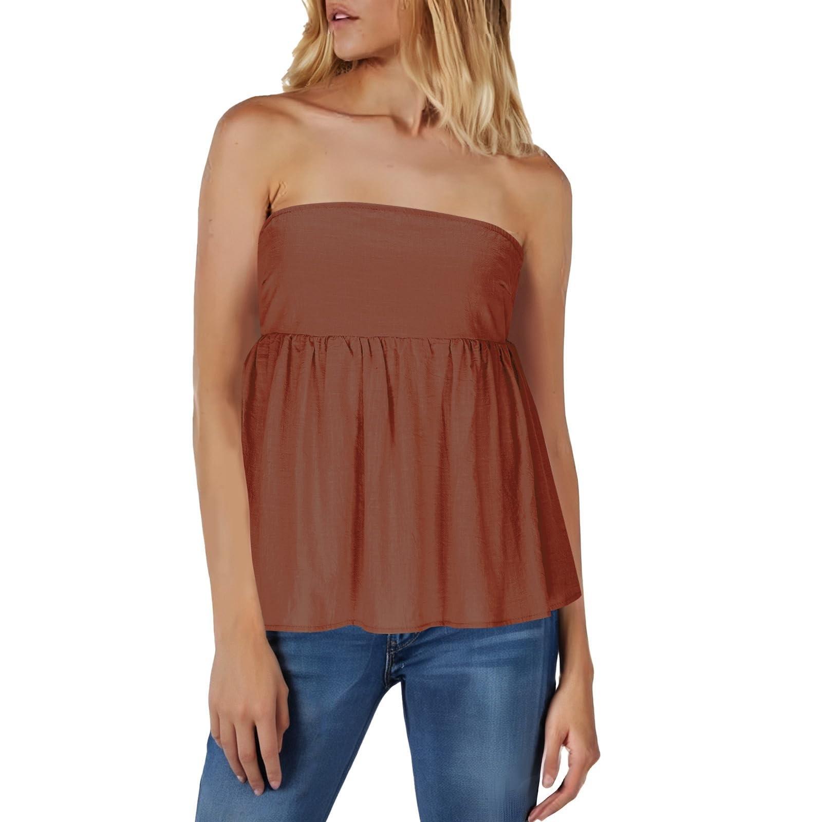 Женские топы без бретелек Эластичные Сексуальные Летние Туники без рукавов для выхода в свет L коричневый
Женские топы без бретелек Эластичные Сексуальные Летние Туники без рукавов для выхода в свет L коричневый