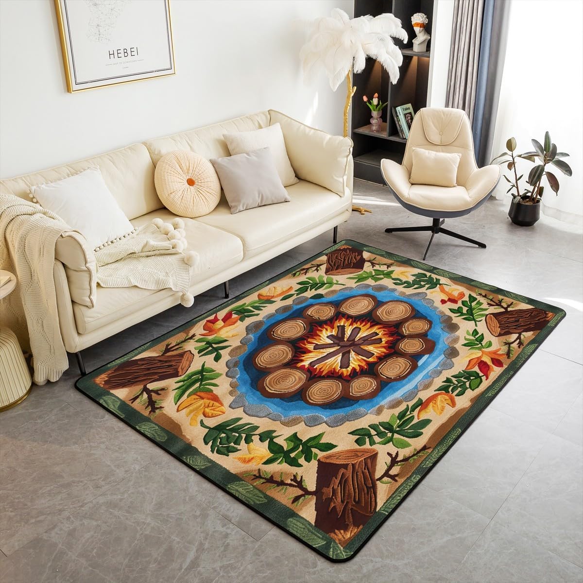 Campfire Play Area Rug Tree Stump Living Room Rugs for Boys Girls Teens Decor Cartoon Stones Decorative Carpet Woodland Tree 60x90CM
Campfire Play Area Rug Tree Stump Living Room Rugs for Boys Girls Teens Decor Cartoon Stones Decorative Carpet Woodland Tree 60x90CM