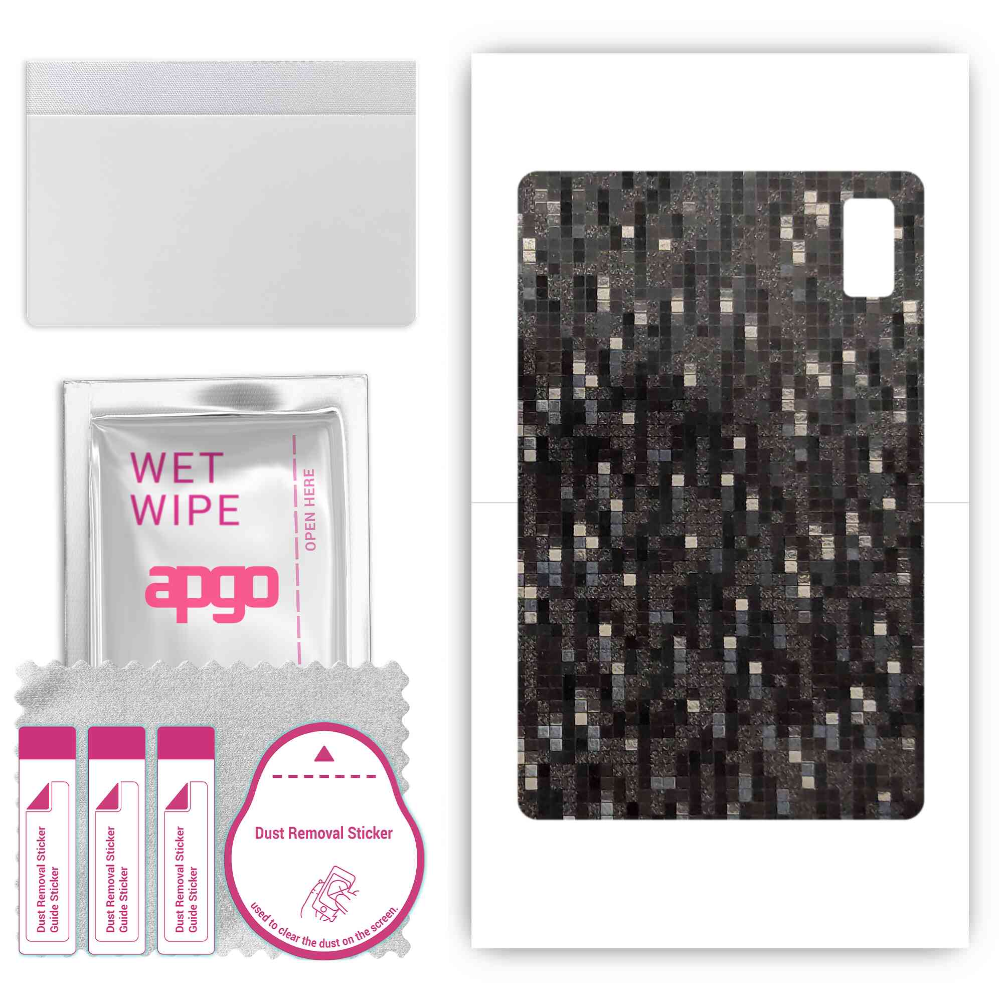 apgo Protective Skin Sticker for the back compatible with HTC A101, Wrap Film, Foil, Vinyl - Pattern Carbon Black Pixel
apgo Protective Skin Sticker for the back compatible with HTC A101, Wrap Film, Foil, Vinyl - Pattern Carbon Black Pixel
