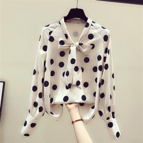 Polka Dot Chiffon Shirt for Women Spring Vintage Girls Long Sleeved Shirt Top 2XL
Polka Dot Chiffon Shirt for Women Spring Vintage Girls Long Sleeved Shirt Top 2XL