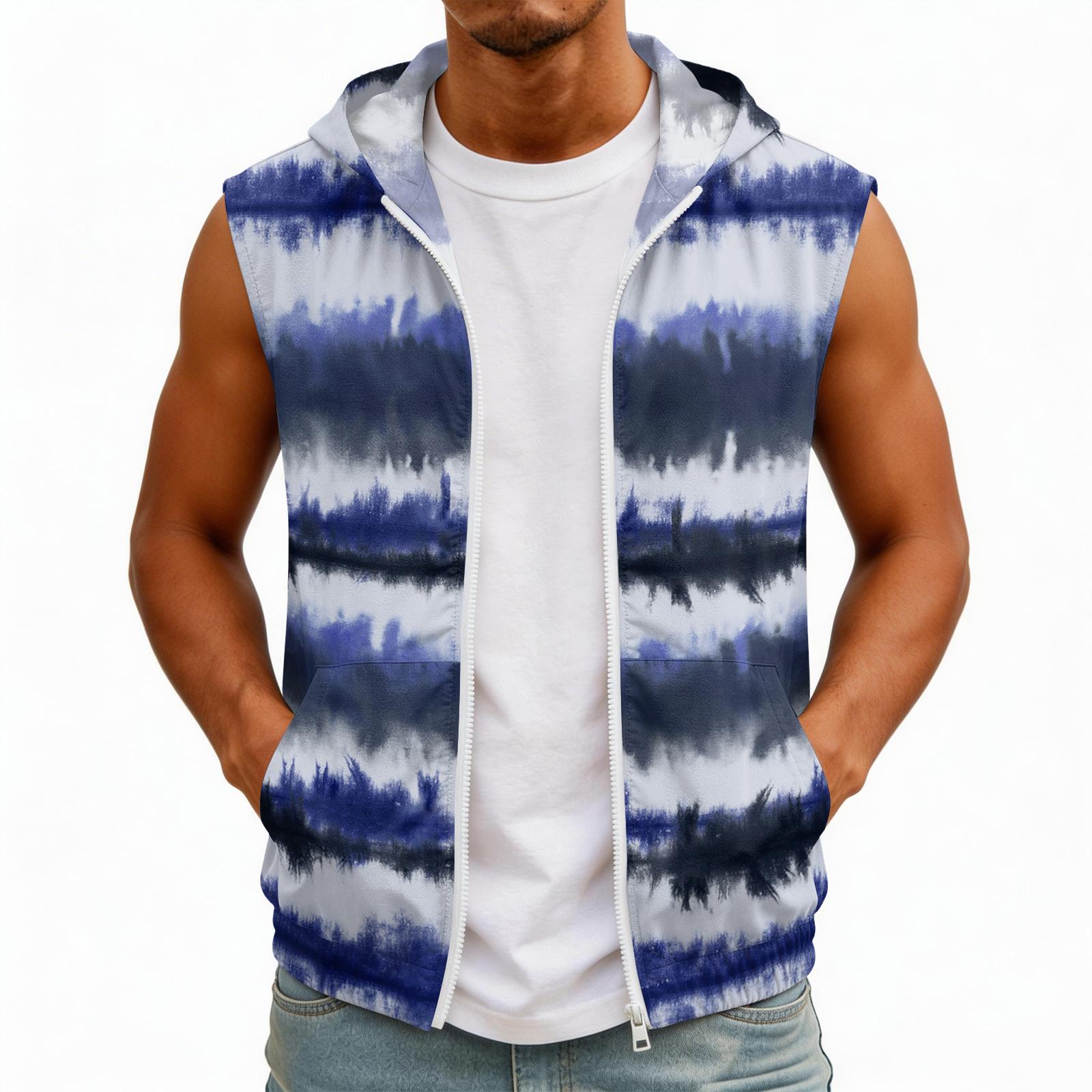 Men Sleeveless Hooded Sun Protection Top Lightweight Water Ink Print Pocketed Sun Protective Vest for Outdoor Activities M
Men Sleeveless Hooded Sun Protection Top Lightweight Water Ink Print Pocketed Sun Protective Vest for Outdoor Activities M