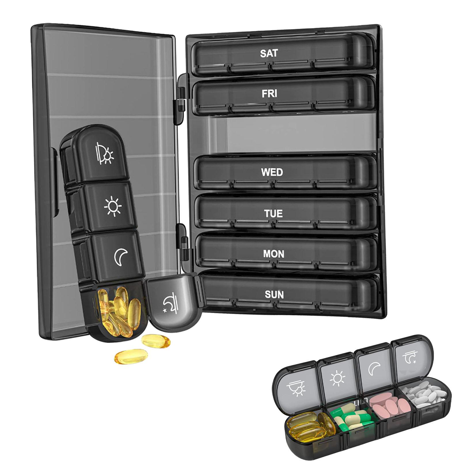 28057 Weekly Pill Organizer 7-Day Portable 28 Grids Large Daily Pill Box PP+ABS Medicine Organizer (No FDA Certificate,BPA Free) Type A
28057 Weekly Pill Organizer 7-Day Portable 28 Grids Large Daily Pill Box PP+ABS Medicine Organizer (No FDA Certificate,BPA Free) Type A