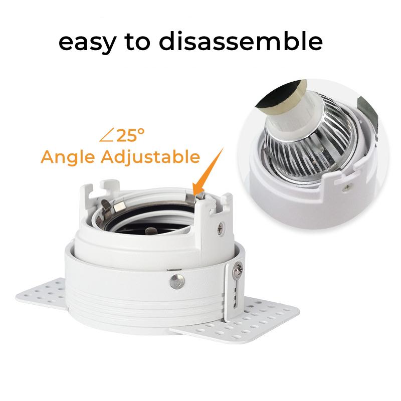 Frameless Recessed LED Ceiling Downlight Adjustable Mount Frame Socket GU10/MR16/MR11 Bulb Holder Spot Lighting Fitting Fixture GU10
Frameless Recessed LED Ceiling Downlight Adjustable Mount Frame Socket GU10/MR16/MR11 Bulb Holder Spot Lighting Fitting Fixture GU10
