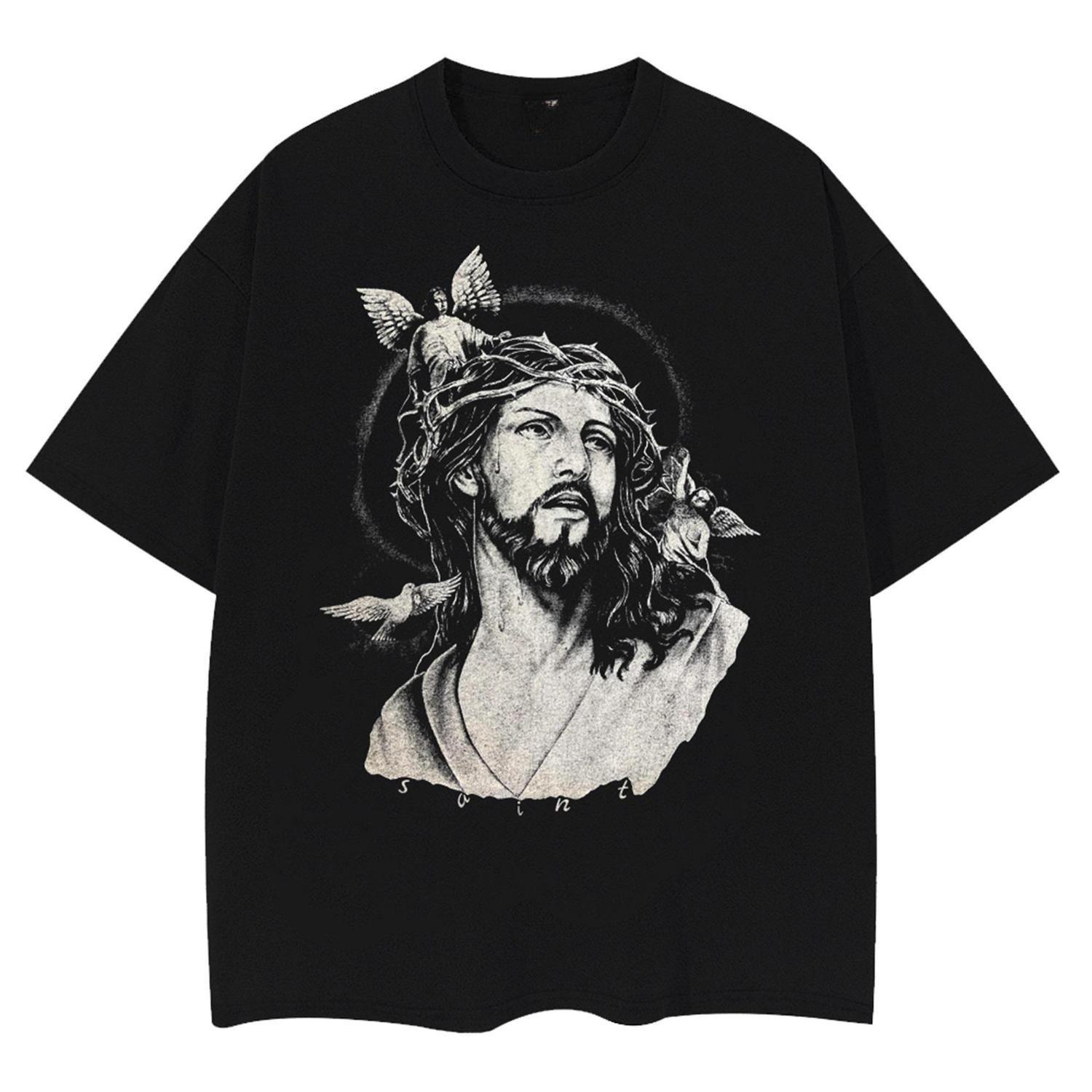 American Summer Statue Heavyweight Pure Cotton Printed T-shirt, Loose Street Retro Trendy Brand Short-sleeved Couple T-shirt 4XL
American Summer Statue Heavyweight Pure Cotton Printed T-shirt, Loose Street Retro Trendy Brand Short-sleeved Couple T-shirt 4XL