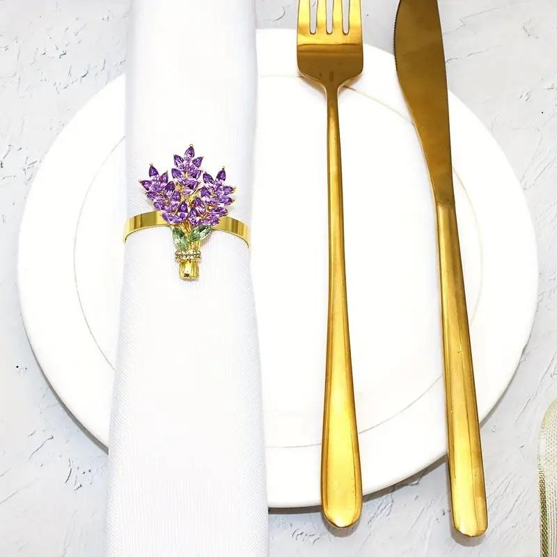 6 Pieces Elegant Lavender Table Decorations - Exquisite Garland Napkin Rings, Heavy Duty Copper Napkin Holders Wedding A
6 Pieces Elegant Lavender Table Decorations - Exquisite Garland Napkin Rings, Heavy Duty Copper Napkin Holders Wedding A