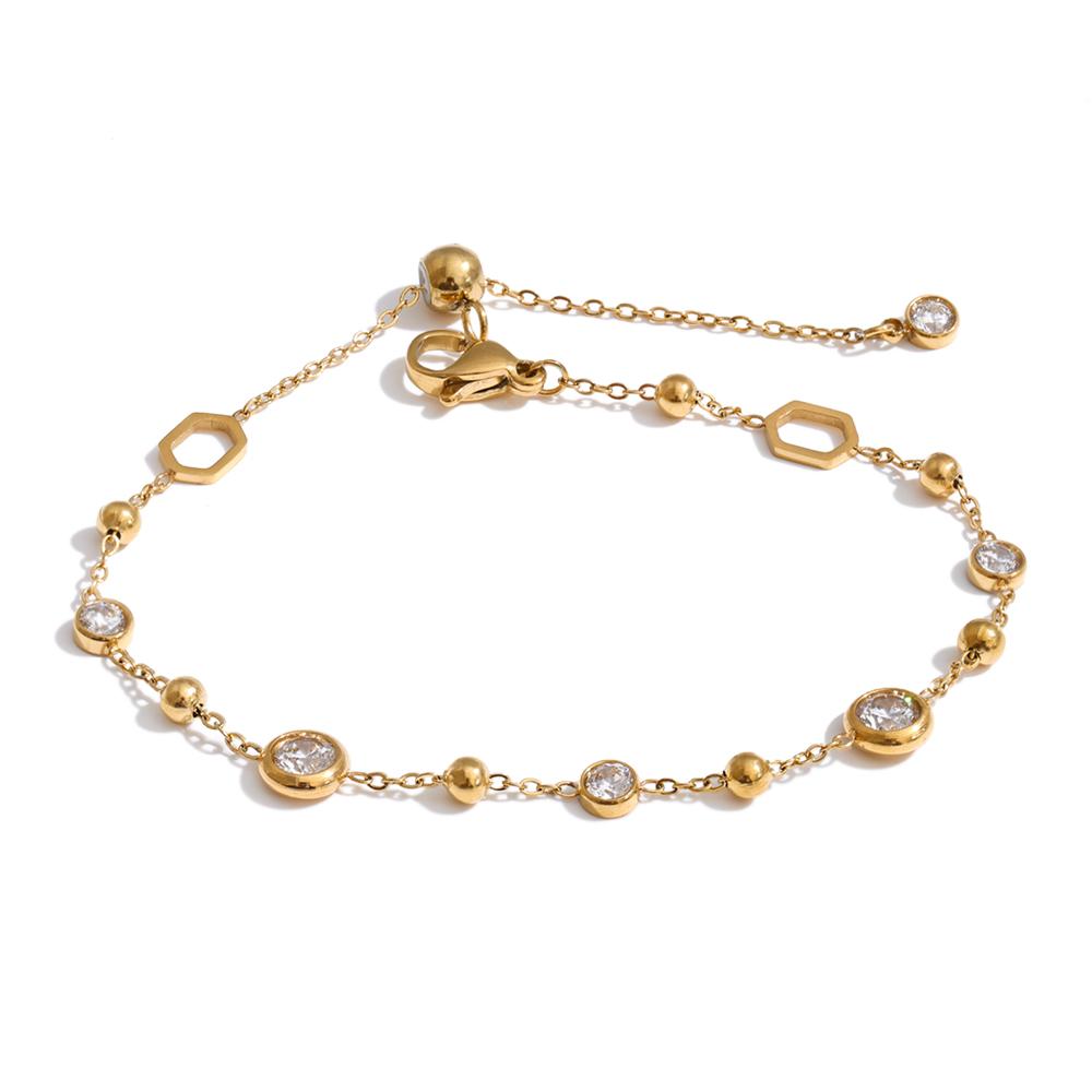 Yhpup Stainless Steel Cubic Zirconia Chain Bracelet Bangle Trending Delicate Aesthetic Chic Adjustable Wrist Jewelry PVD Plated
Yhpup Stainless Steel Cubic Zirconia Chain Bracelet Bangle Trending Delicate Aesthetic Chic Adjustable Wrist Jewelry PVD Plated
