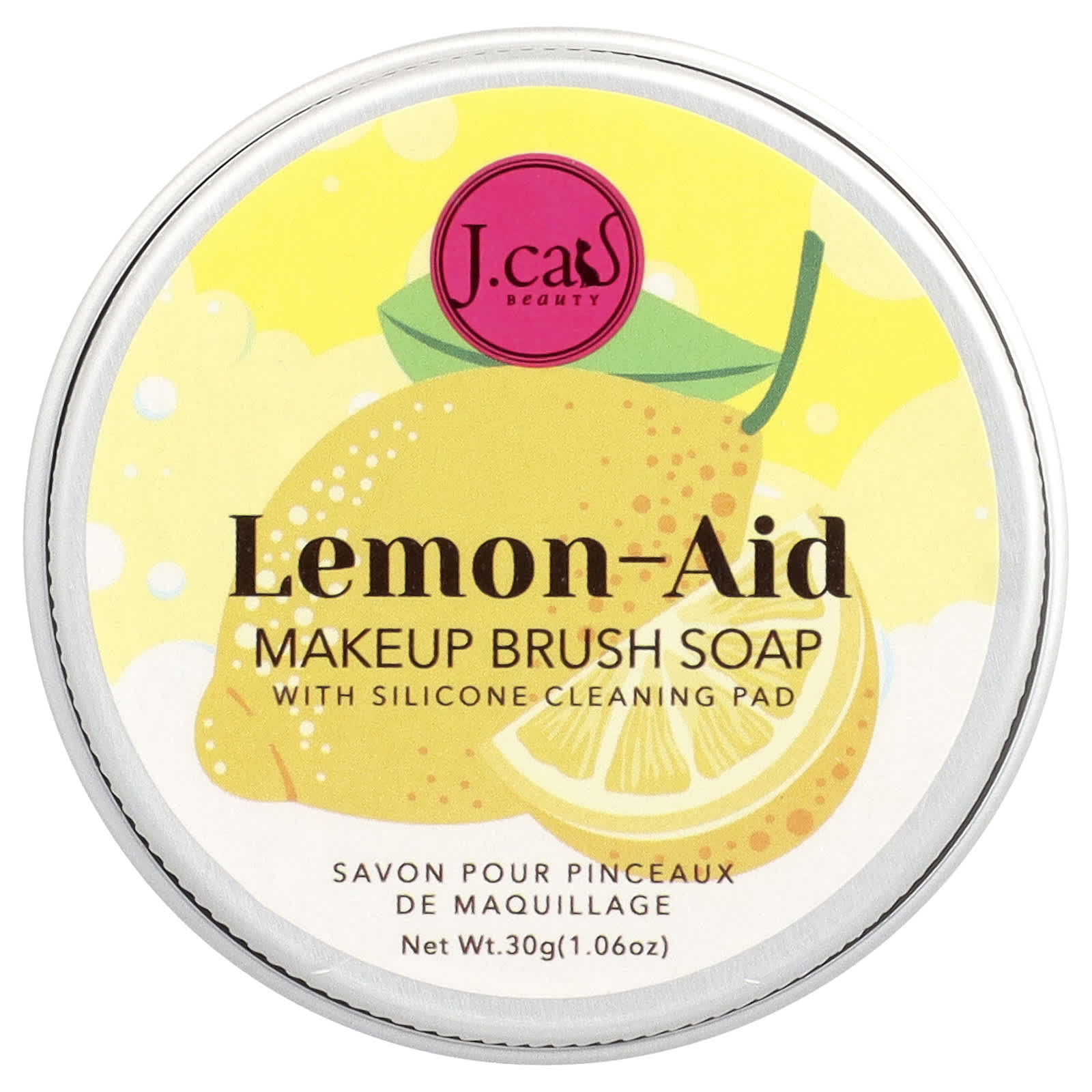 J.Cat Beauty Lemon-Aid, Мыло для кистей для макияжа с силиконовой чистящей подушечкой, 30г (1,06 унции)
J.Cat Beauty Lemon-Aid, Мыло для кистей для макияжа с силиконовой чистящей подушечкой, 30г (1,06 унции)