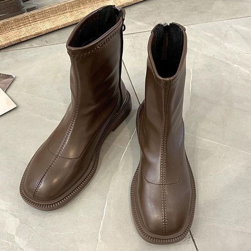 Women s Fashion Flat Mid-Calf Boots with Back Zipper, Comfortable Women s Boots with Dual-Material PU Cover, Women Shoes 88 коричневий
Women s Fashion Flat Mid-Calf Boots with Back Zipper, Comfortable Women s Boots with Dual-Material PU Cover, Women Shoes 88 коричневий