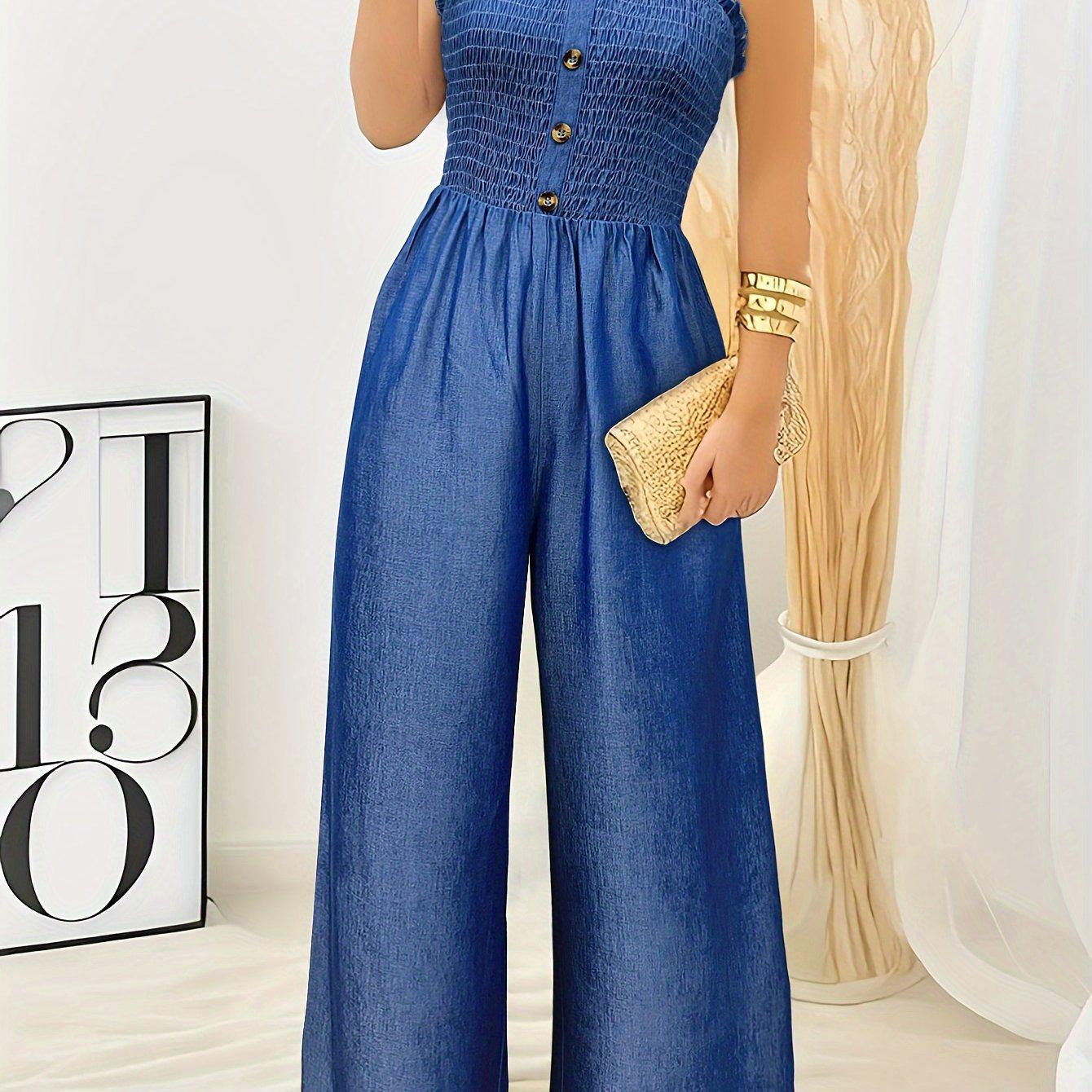 B 49950 Lace Floral Ruffle Jumpsuit - European & American New Style M королевский синий
B 49950 Lace Floral Ruffle Jumpsuit - European & American New Style M королевский синий