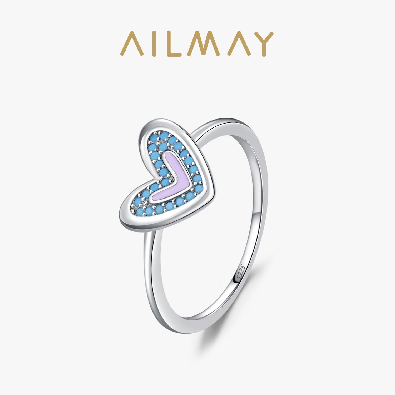 Ailmay 925 Silver Light Luxury Elegant Turquoise Heart Enamel Finger Ring For Women Wedding Engagement Fine Jewelry 5
Ailmay 925 Silver Light Luxury Elegant Turquoise Heart Enamel Finger Ring For Women Wedding Engagement Fine Jewelry 5