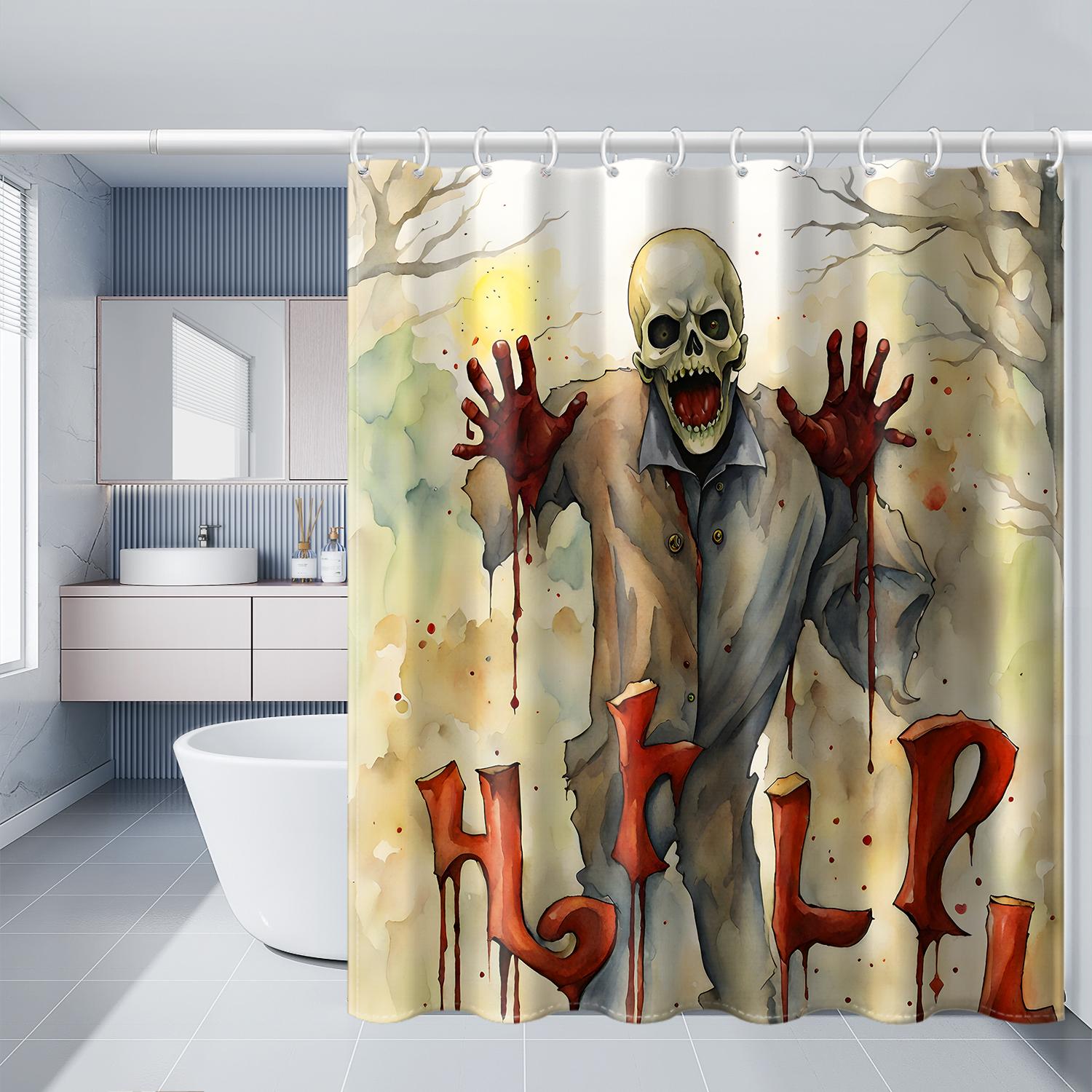1 Piece Of Halloween Pumpkin Bat Skeleton Shower Curtain With Plastic Hooks, Decorated With Autumn And Winter Cartoon Holiday St W60H190(CM)-1 Pcs
1 Piece Of Halloween Pumpkin Bat Skeleton Shower Curtain With Plastic Hooks, Decorated With Autumn And Winter Cartoon Holiday St W60H190(CM)-1 Pcs